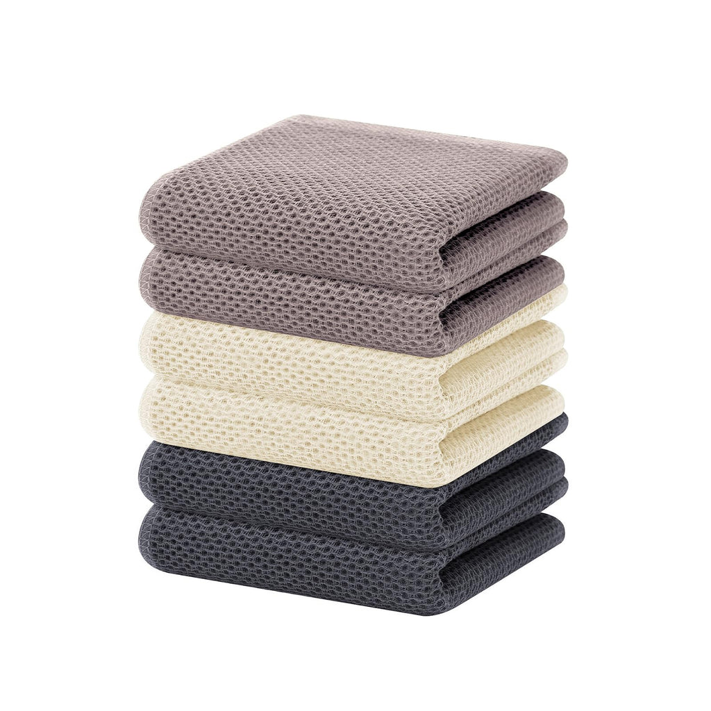 Homaxy 100% Cotton Waffle Weave Kitchen Dish Towels 4-Pack, Apricot