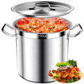 Stainless Steel Stock Pot，20QT Large Stock Pot with Lid for Boiling Cooking Soup Stew Canning, Heavy Duty Tri-Ply Bottom for Boiling Cooking Soup Stew Canning Cooking Pots, Cookware Sauce Pots