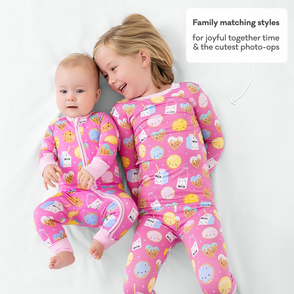 Little Sleepies Baby Pajamas, Pink Cookies & Milk, 2T