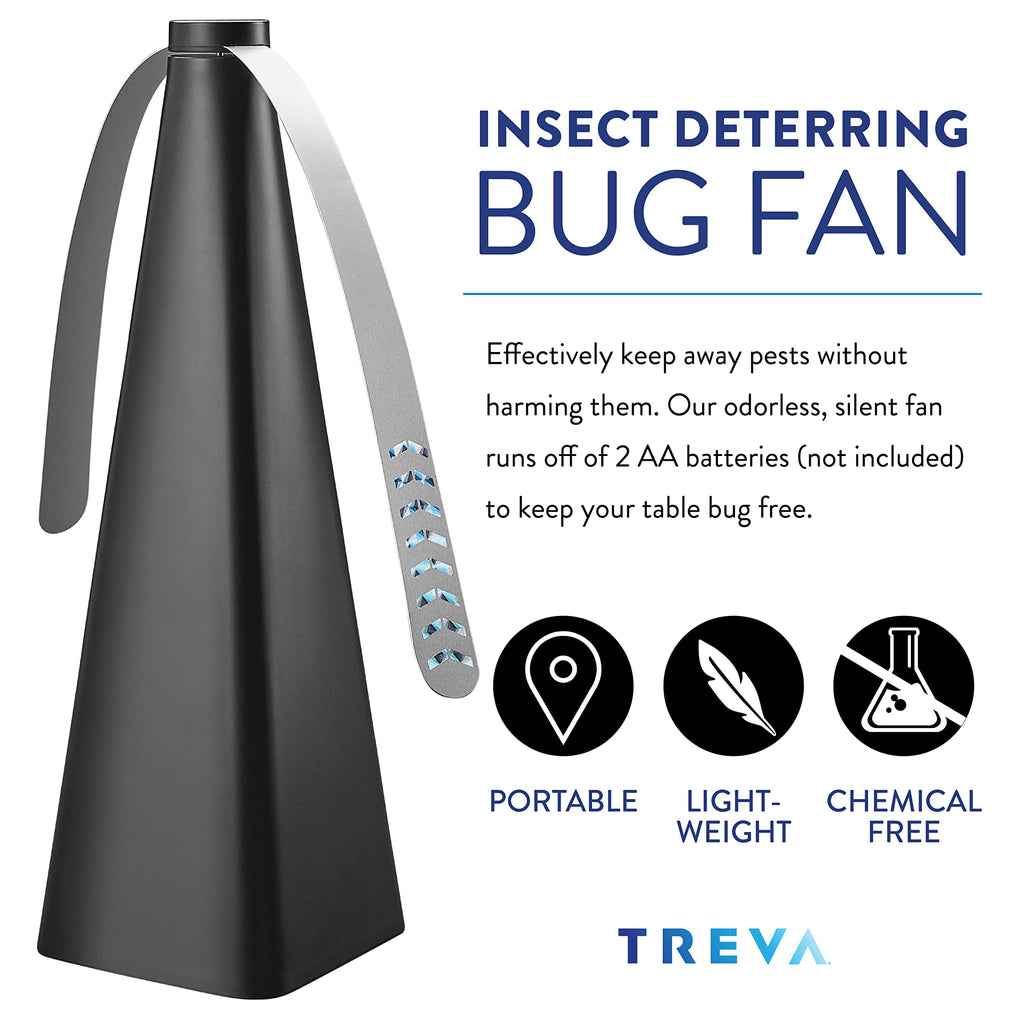 Treva Bug Fan Fly Deterrent with Holographic Blades 2-Pack Black
