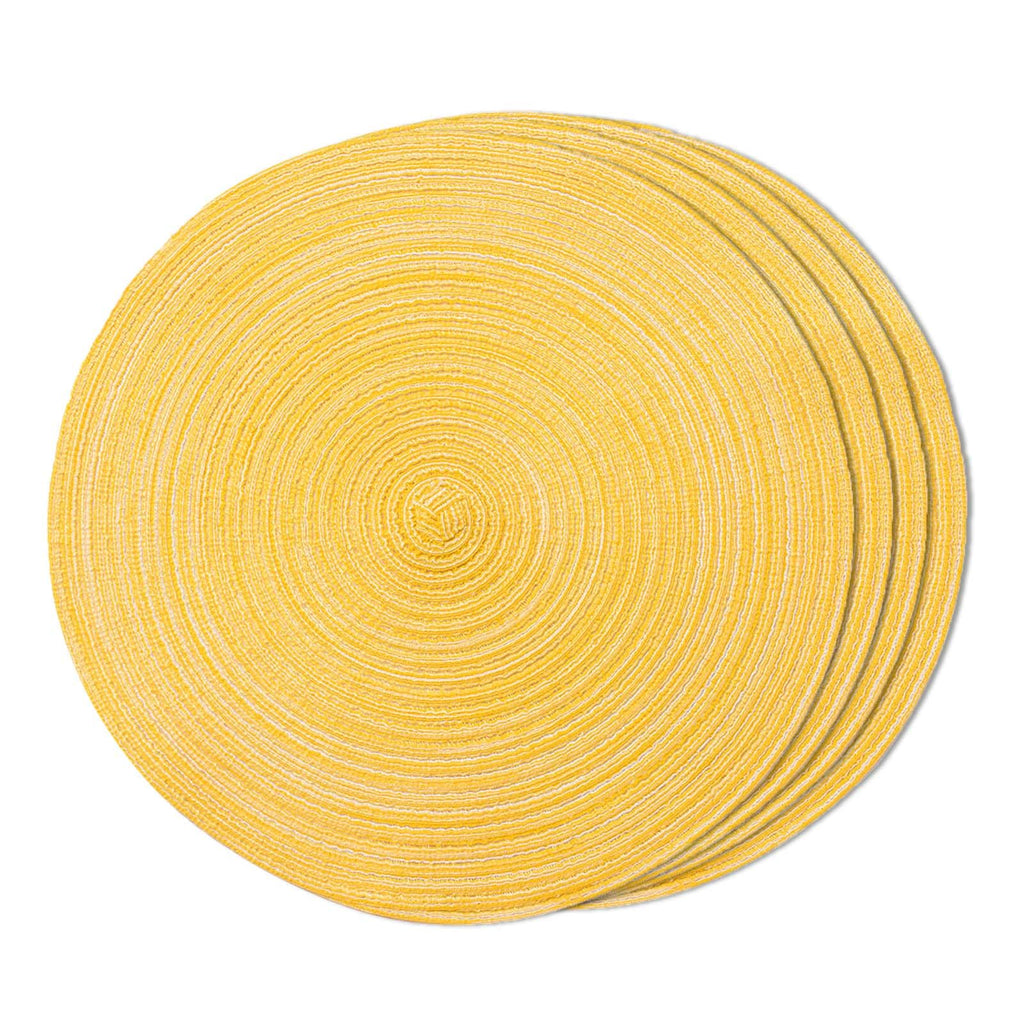 FunWheat Round Braided Placemats Set of 4 Place mats for Dining Tables Woven Heat Resistant Table Mats 15 inch (Wine,4pcs)