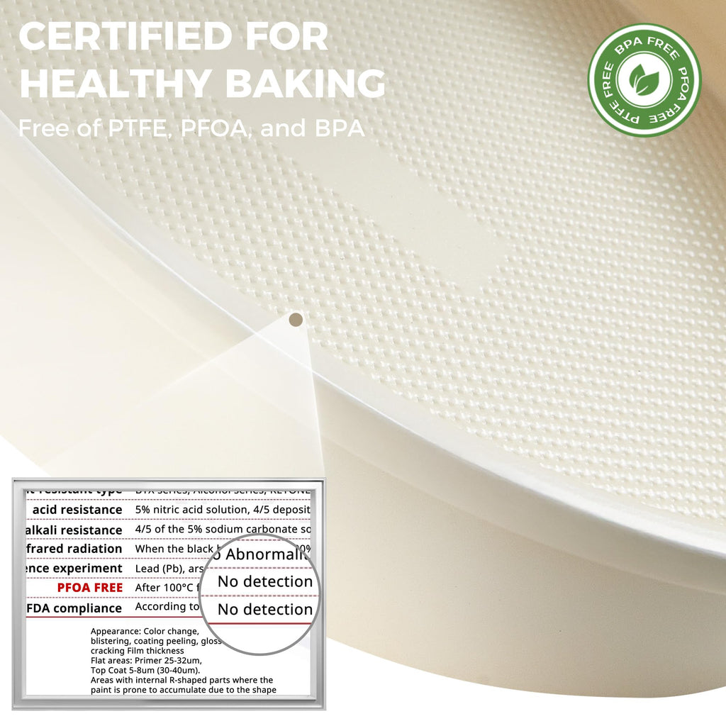 HONGBAKE Ceramic Nonstick 9” Round Cake Pans, Heavy-Duty Aluminized Steel