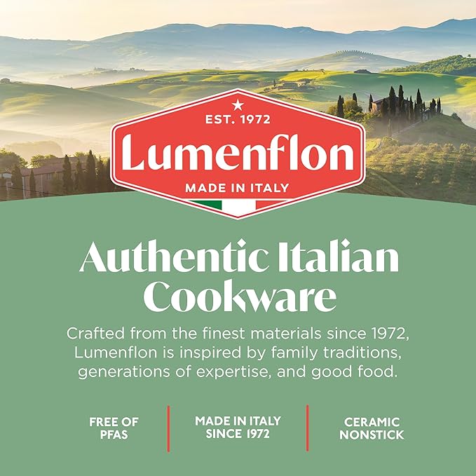 Orfeo 3QT Nonstick Saute Pan with Lid, Made in Italy, Diamond Ceramic PFAS-Free Cookware, Induction Ready, Scratch Resistant, Laser-Fused Surface for Durability, Dishwasher Safe, Black