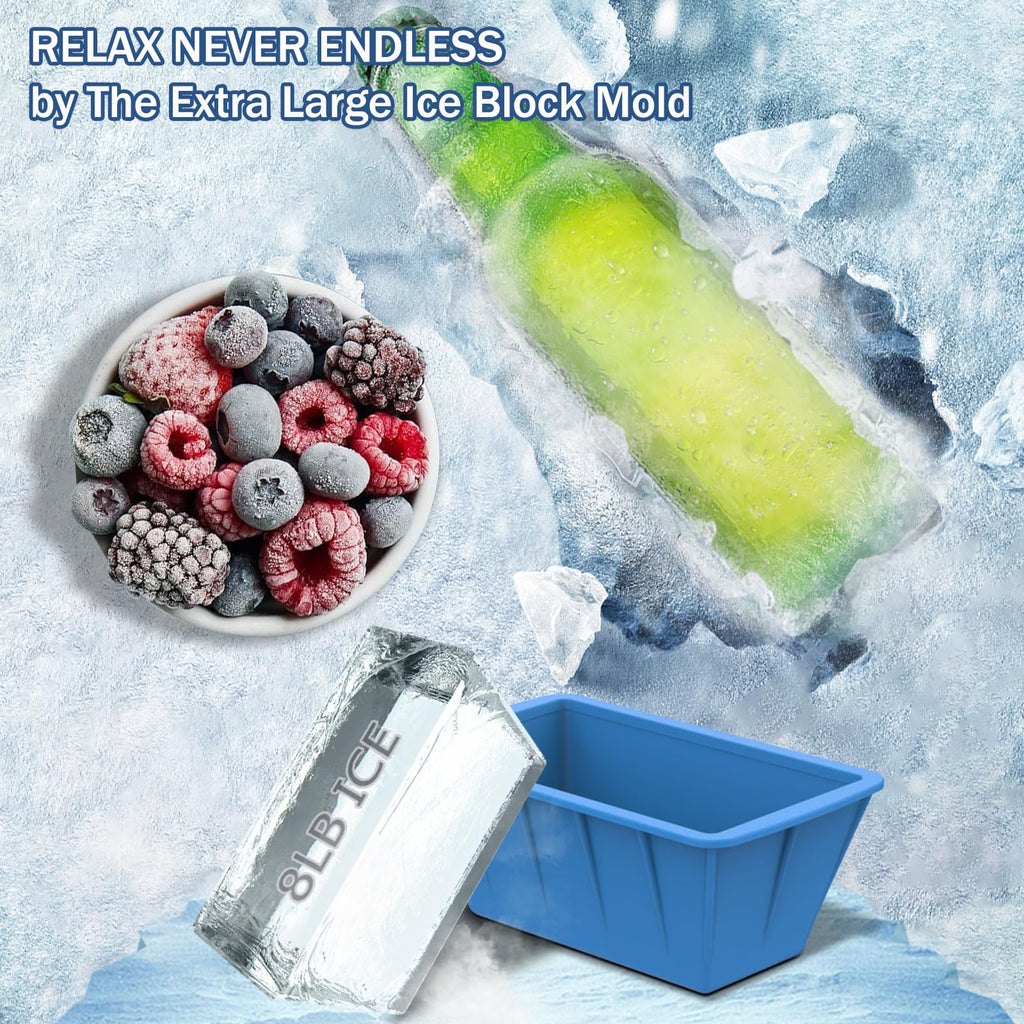 Extra Large Ice Block Molds 4 Pack 32LB for Cold Plunge Tub