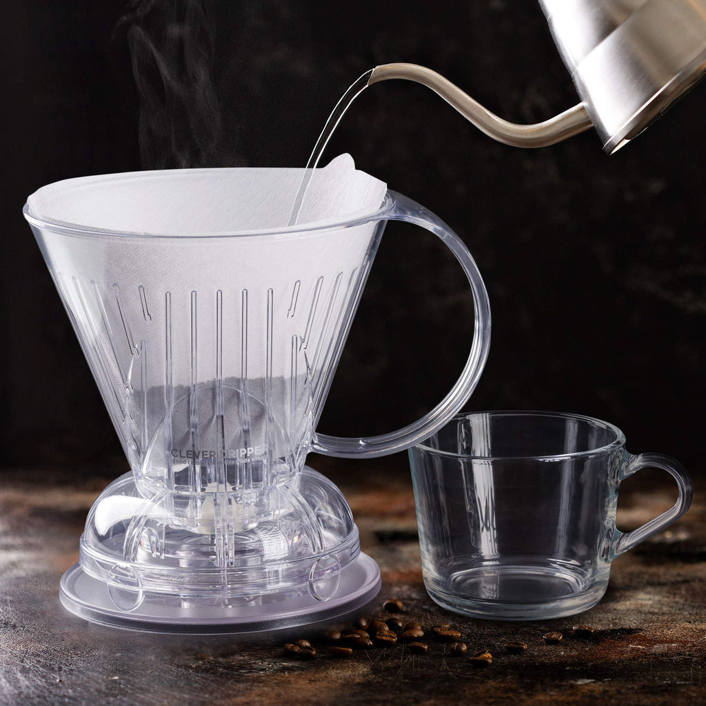 Clever Coffee Dripper | Large 18 oz | Clear | BPA-Free | 100 Filters