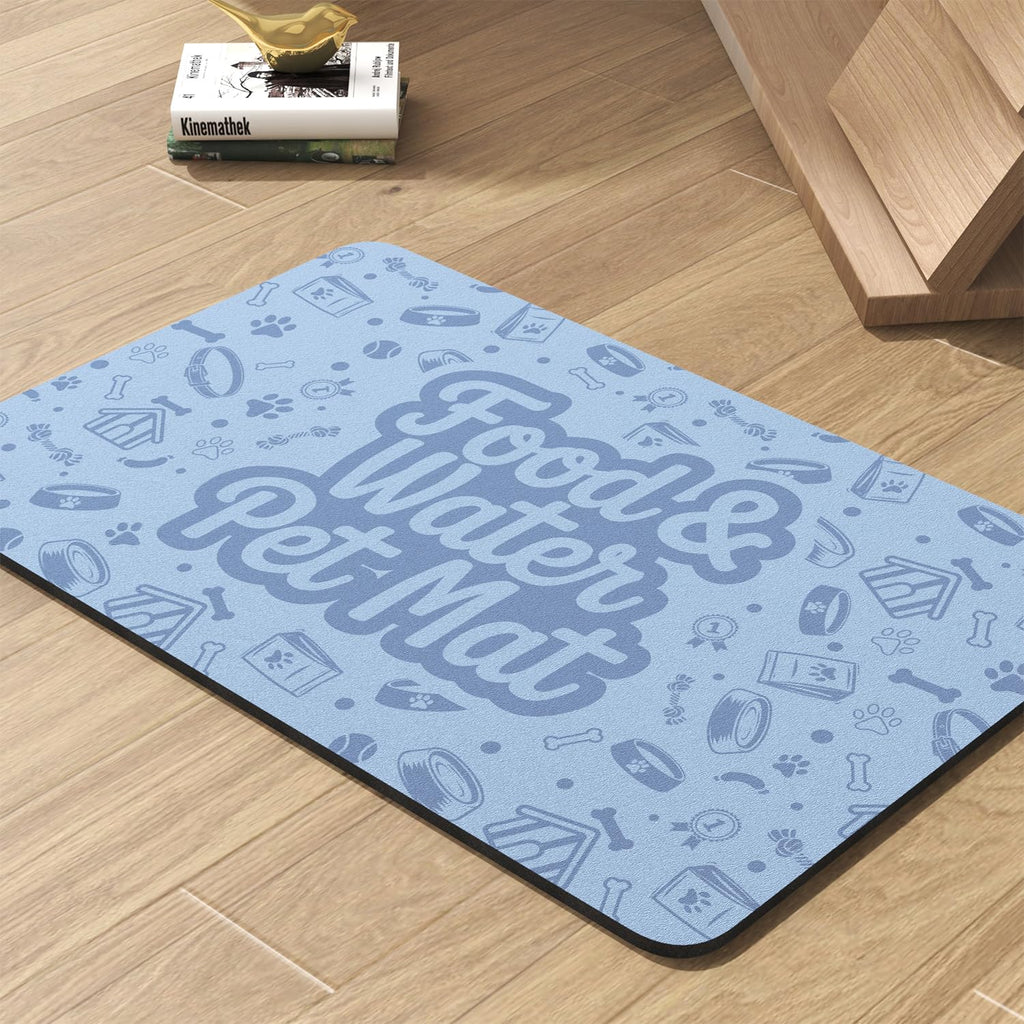 PADOOR Pet Feeding Mat-Absorbent Dog Mat for Food and Water Bowl-No Stains Quick Dry Water Dispenser Mat-Dog Accessories Pet Supplies-Bowl for Messy Drinkers（Darkgrey,17"x28"）