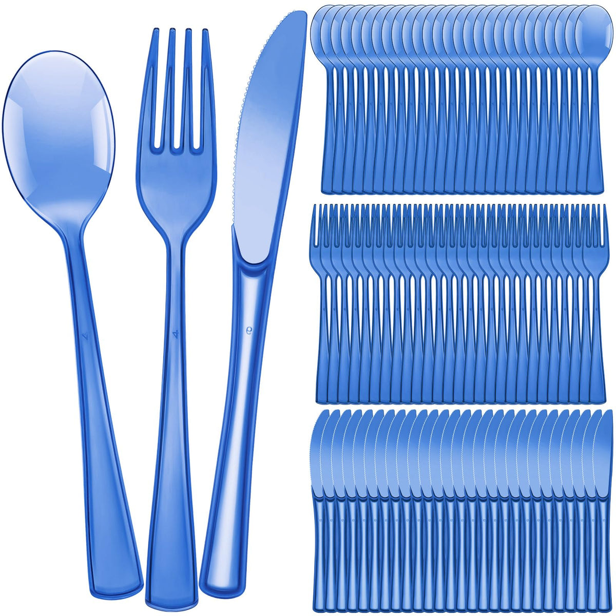 Minatee 150 Pcs Purple Disposable Cutlery Set, Plastic Silverware Set