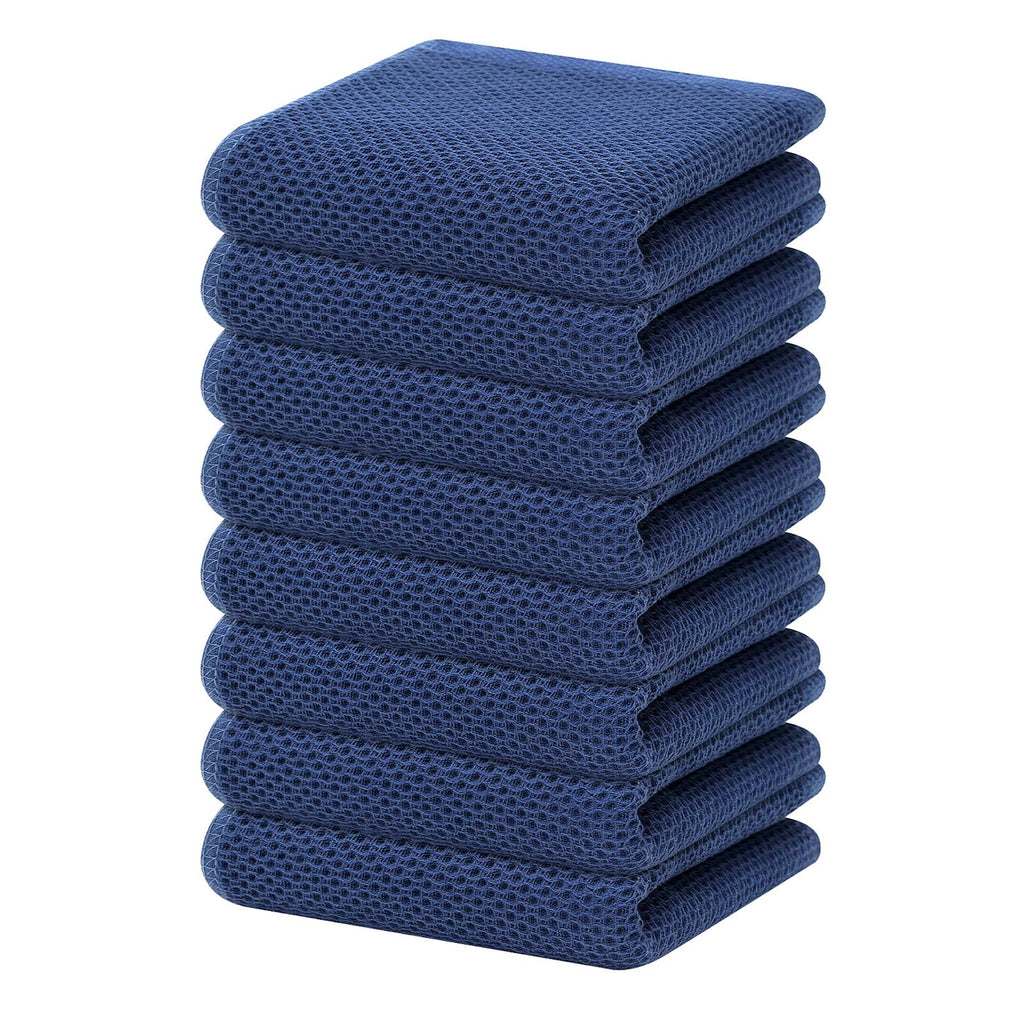 Homaxy 100% Cotton Waffle Weave Kitchen Dish Towels 18-Pack, Black