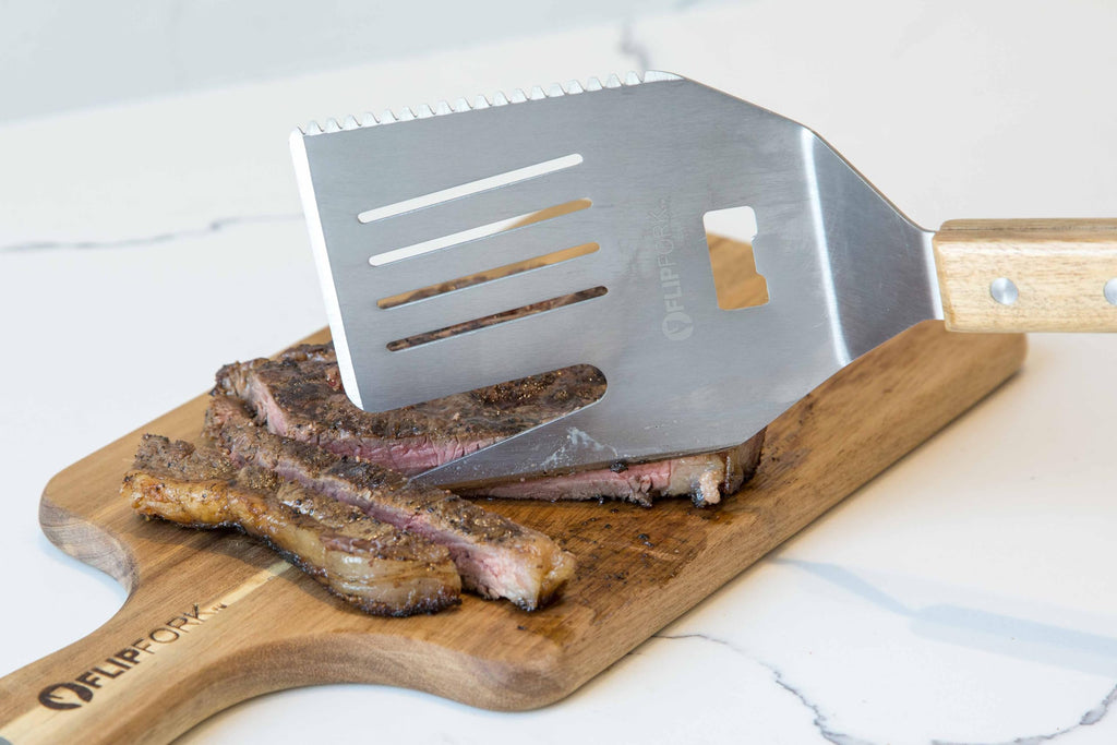 FlipFork Boss - 5 in 1 Grill Spatula with Knife, Fork, Bottle Opener and Turner BBQ Tools. All in One Grill Accessories Set for Outdoor Grills. 18 inch Grilling Accessories BBQ Set