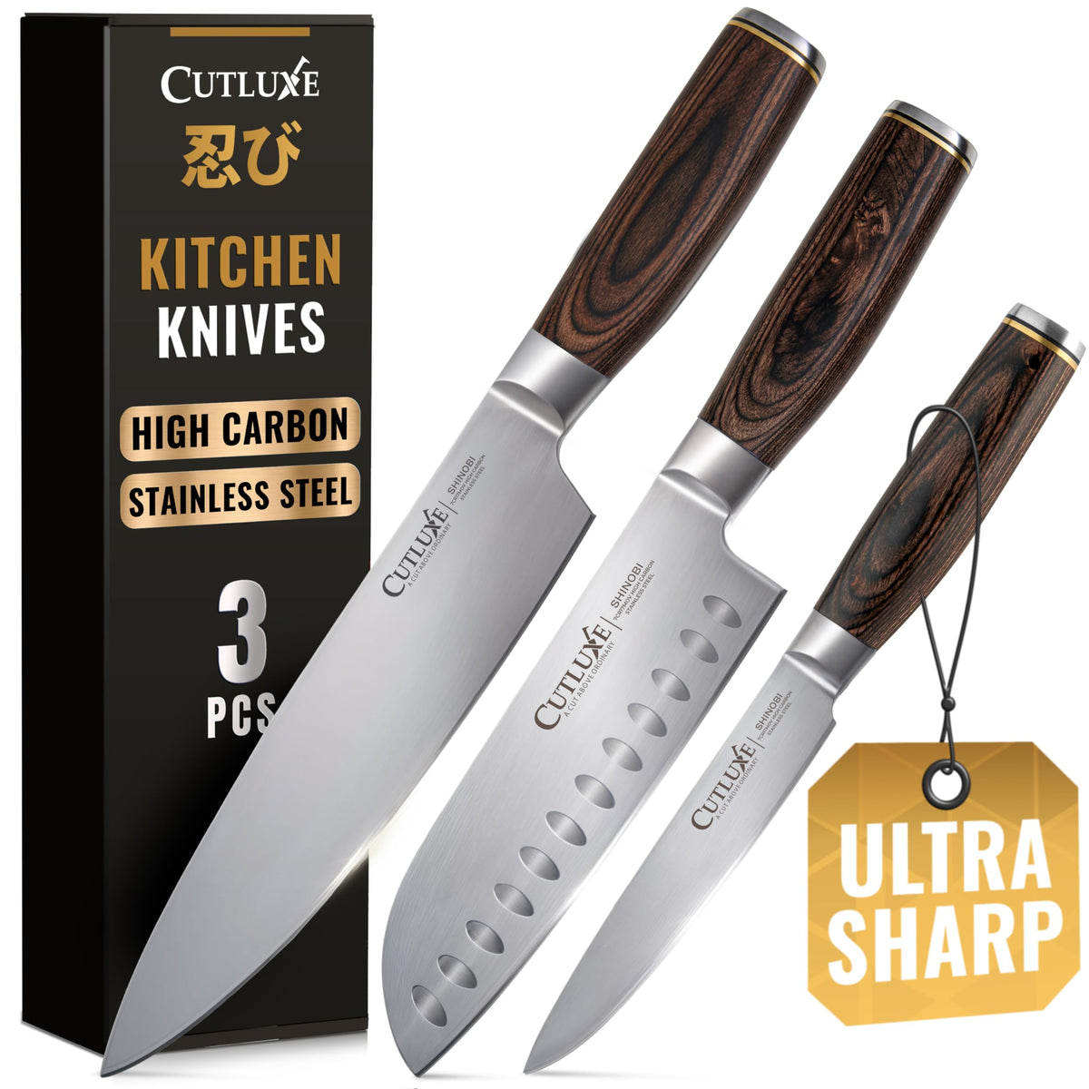 Cutluxe Santoku Knife, 5" Japanese Meat & Vegetable Knife for Chopping