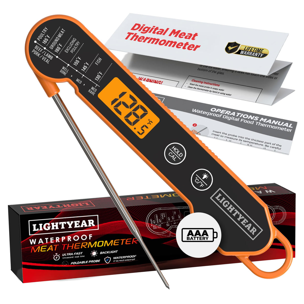 Lightyear Digital Meat Thermometer – Instant Read for Grilling