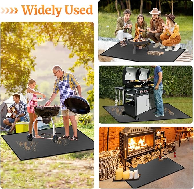 70 ×48 inches Under Grill Mat Fit Blackstone 28in & 36in Griddle/ Griddle Mat for Blackstone, Fireproof Indoor Fireplace Mat Fire Pit Mat BBQ Mats Grill Pads to Protect Deck Patio Smokers Gas Grills