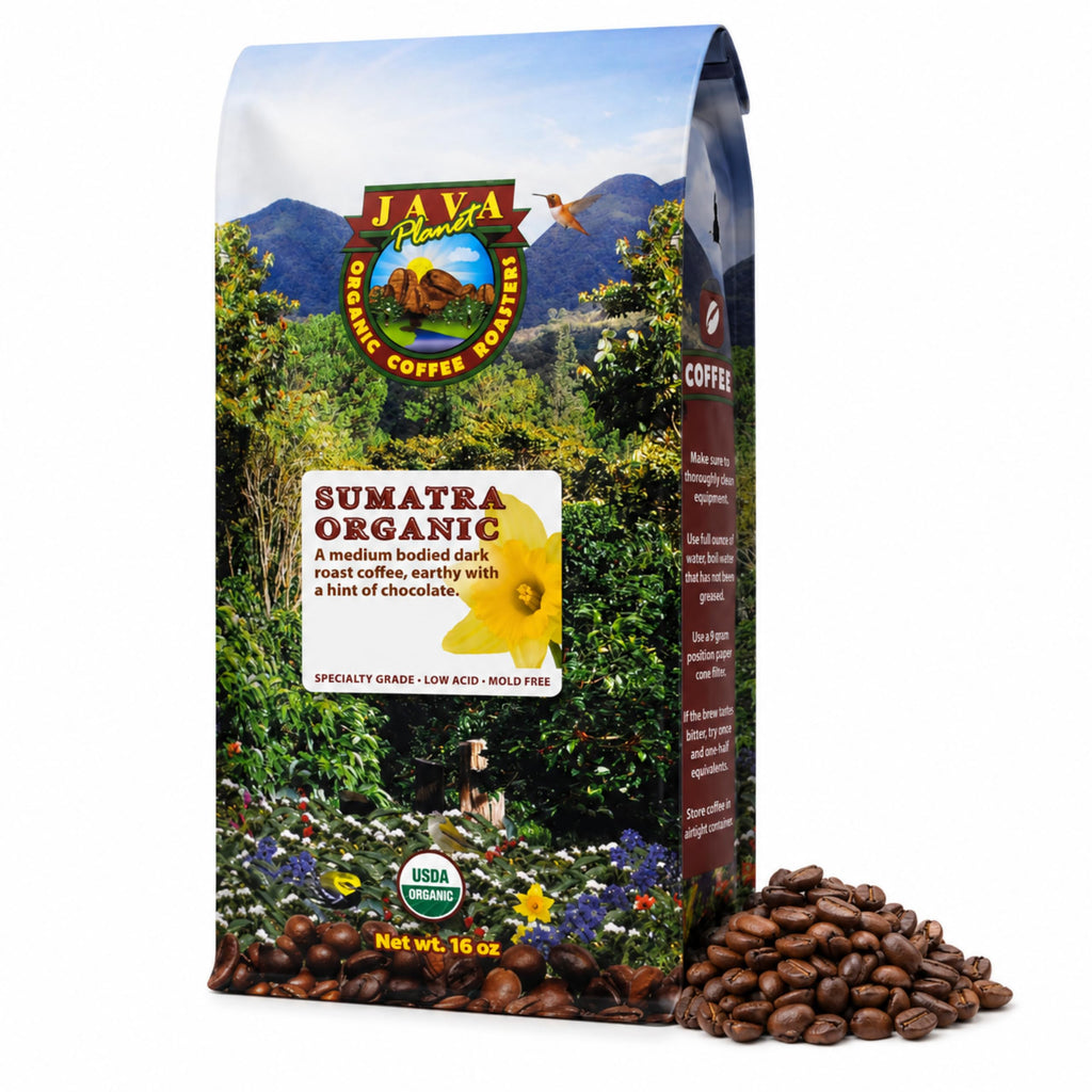 Java Planet Low Acid Organic Papua New Guinea Whole Bean Coffee 16oz