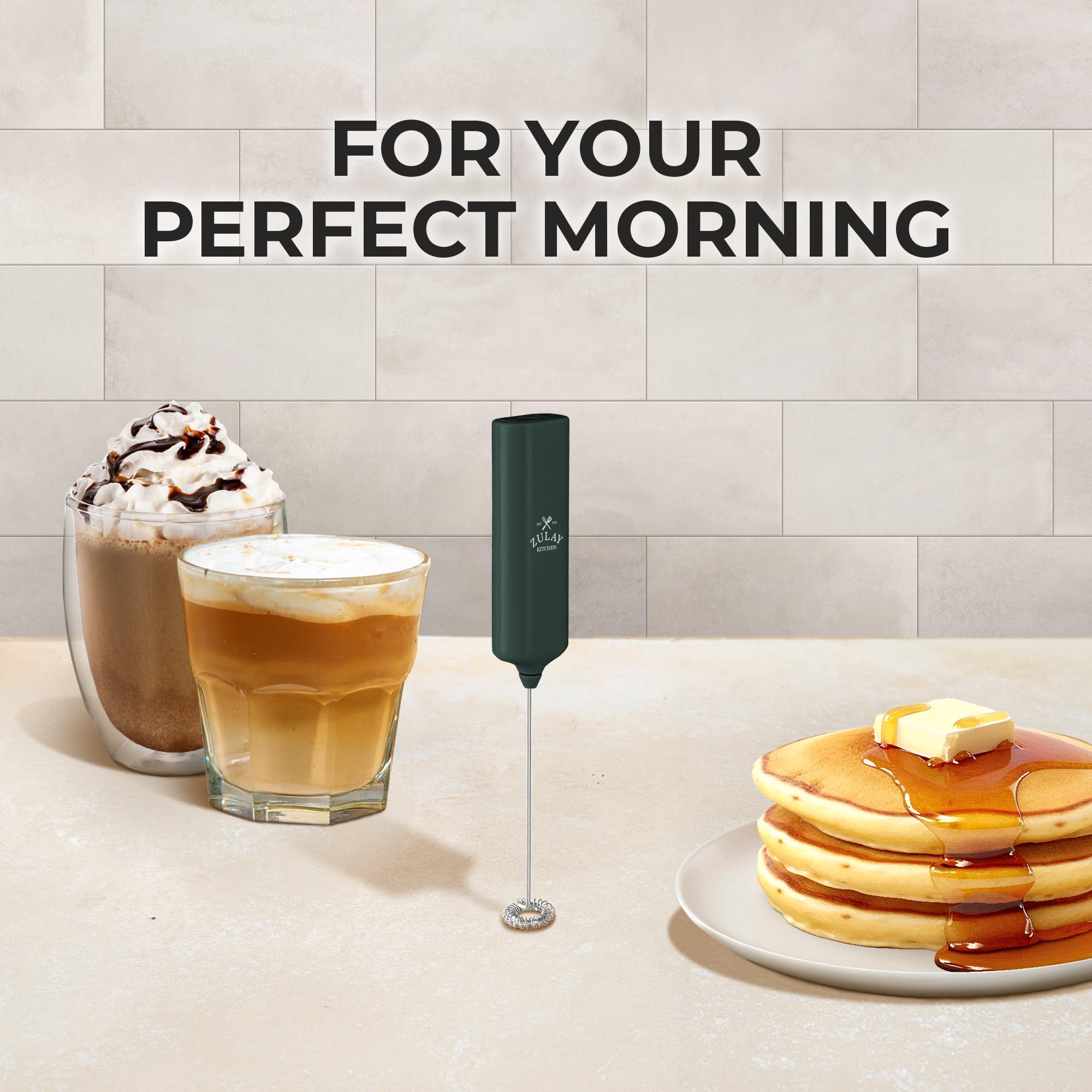 Mini & Mighty Milk Frother Wand – Powerful Handheld Coffee Frother, Battery Operated Drink Mixer – Compact Pocket Size – Detachable Whisk for Latte, Cappuccino, Matcha, Hot Chocolate