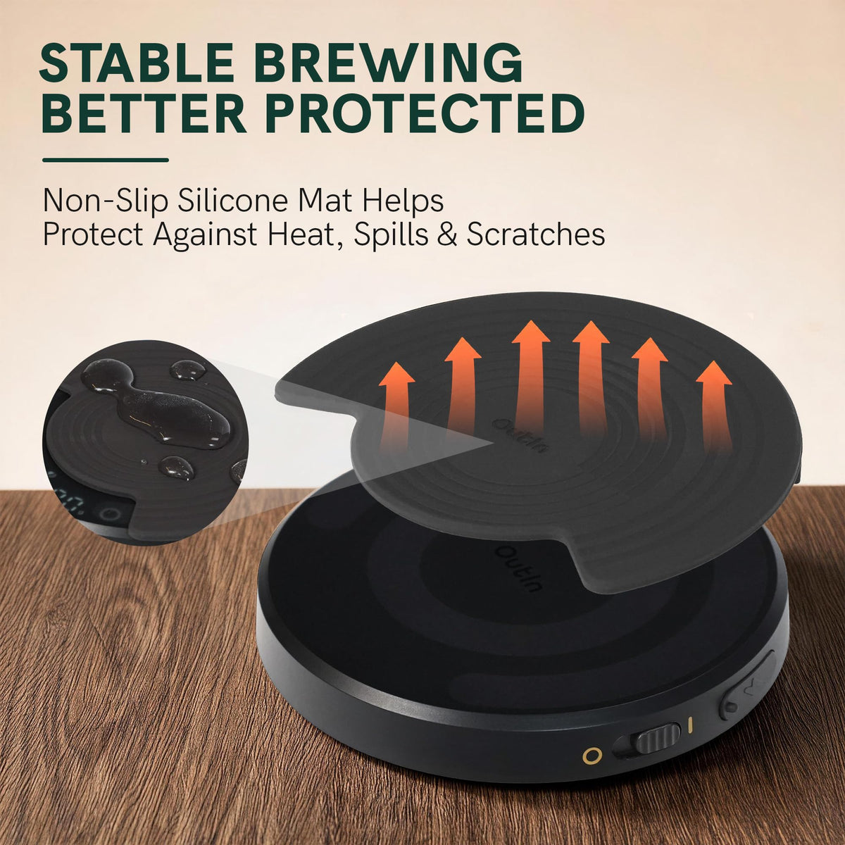 OutIn Claro Portable Coffee Scale, Timer Function, Rechargeable