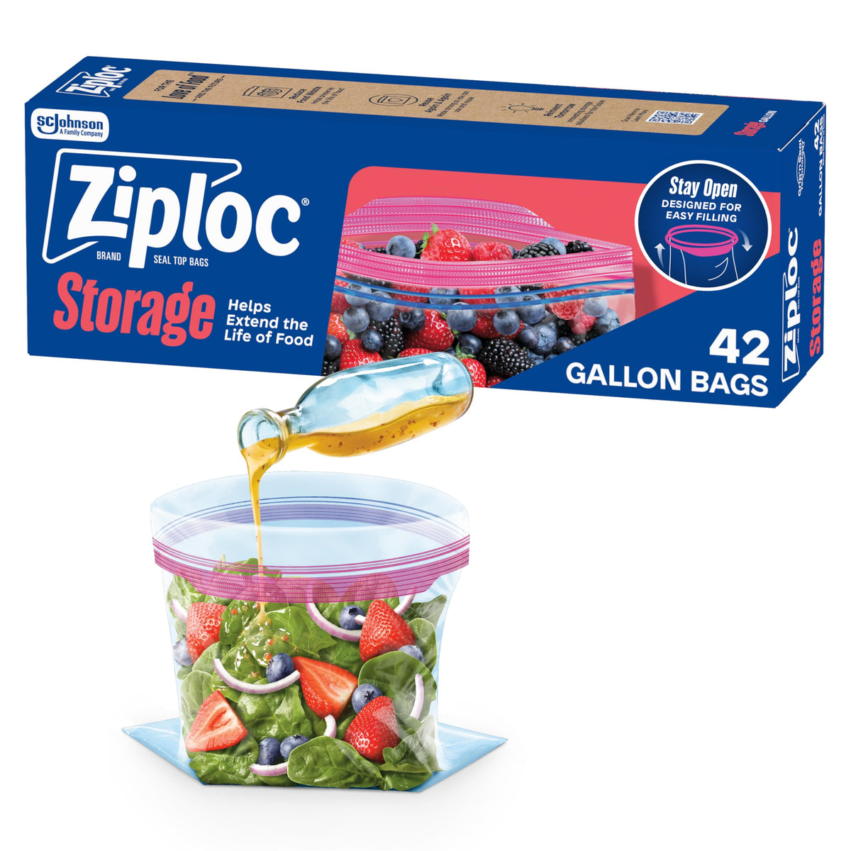Ziploc Gallon Food Storage Bags, 162 Total Bags (81 Count, 2-Pack)