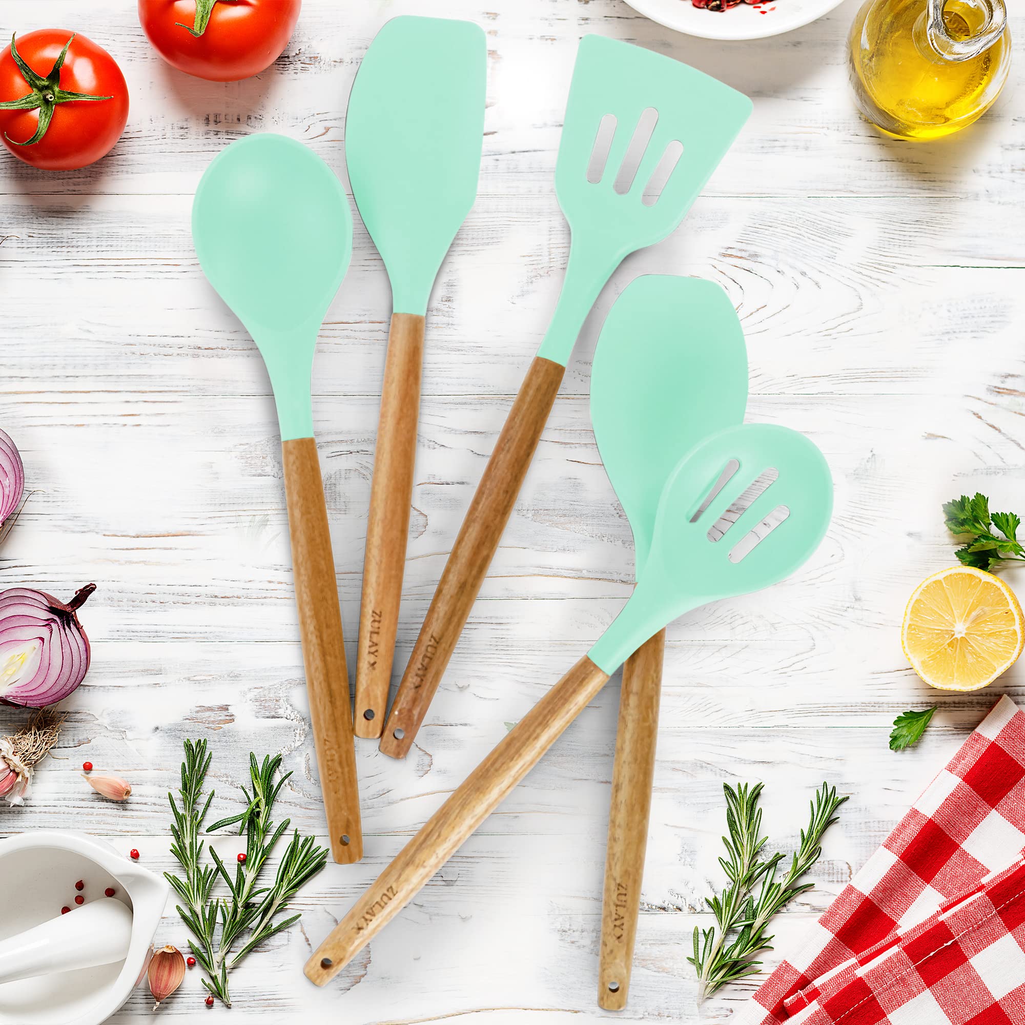 Zulay Kitchen 5 Piece Silicone Utensil Set