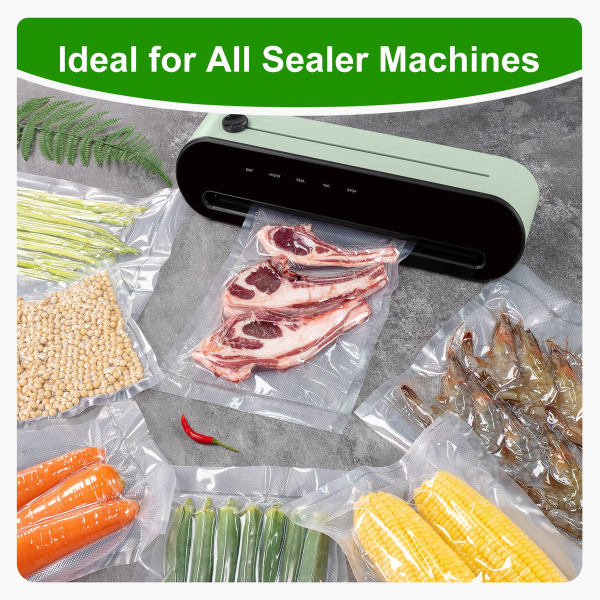Ultrean 8" x 150' Vacuum Seal Roll Keeper with Cutter, Commercial Grade Vacuum Sealer Bags for Food Saver,BPA Free,Ideal for Storage, Meal Prep and Sous Vide