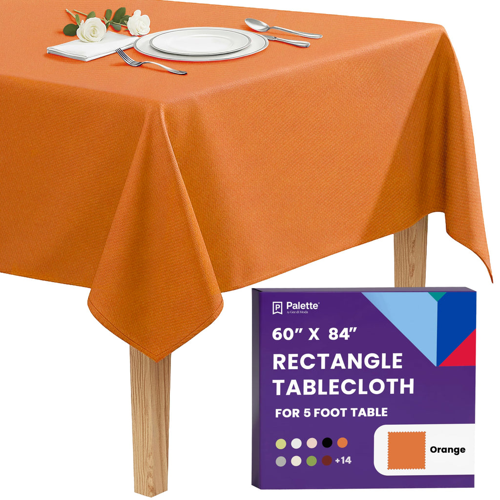 Gee Di Moda Rectangle Tablecloth - 60 x 84 Inch Lavender Table Cloth for 5 Foot Rectangle Tables - Heavy Duty Washable Fabric - for Holiday Party, Dinner, Weddings, Baby Shower & Events