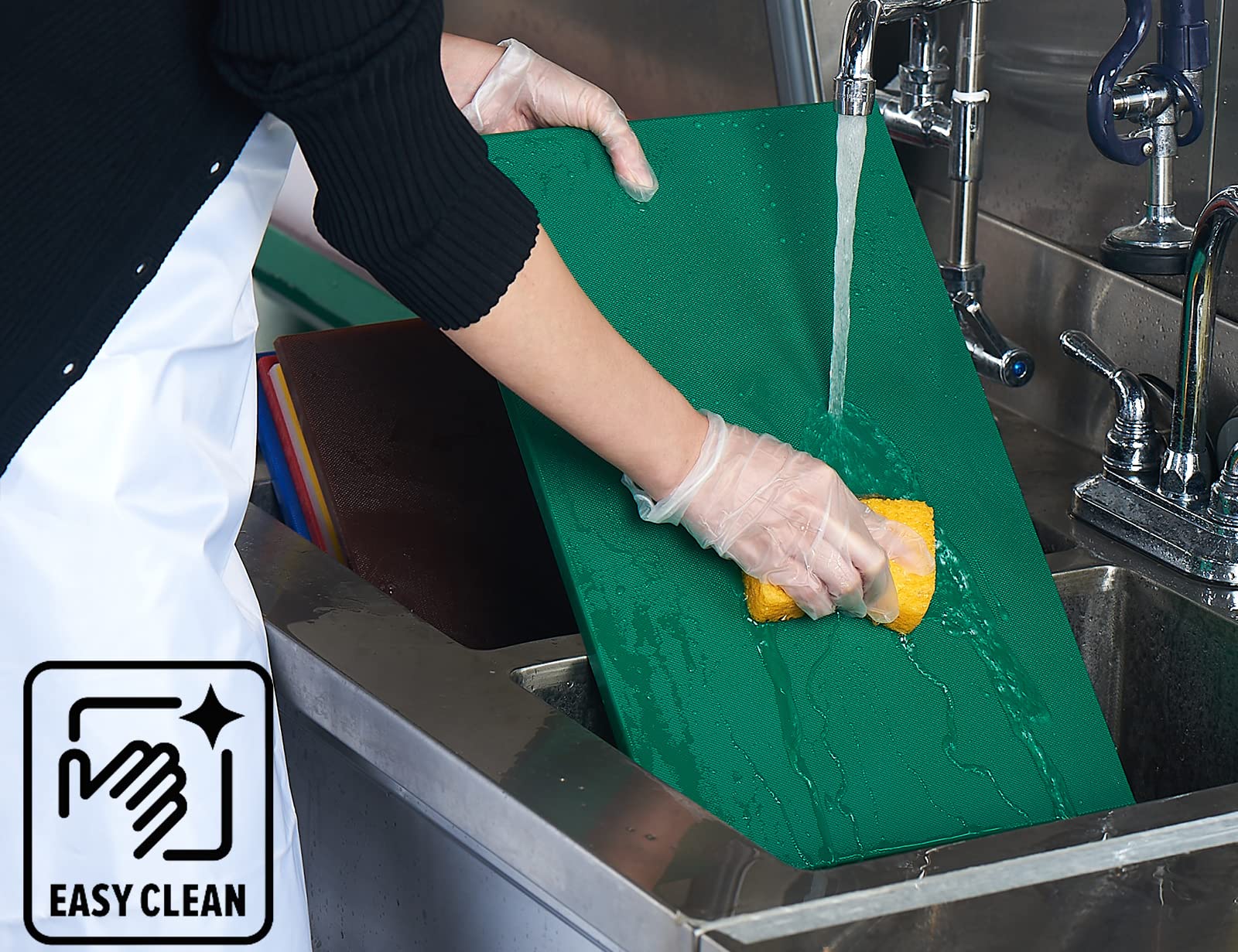 CURTA 2-Pack Green Cutting Boards for Kitchen, 18" x 12" x 0.5" Color Coded Plastic Chopping Board with Anti Slip Surface Dishwasher Safe