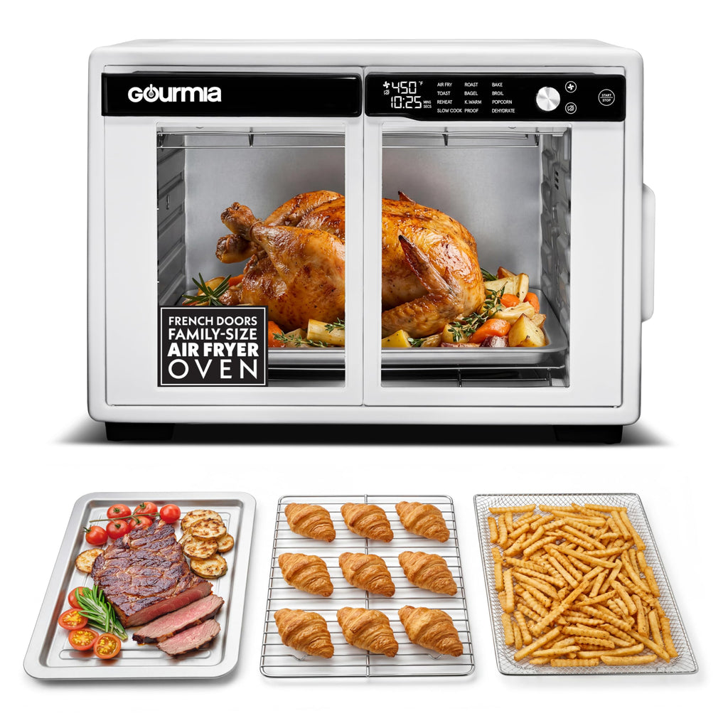 Gourmia Toaster Oven - 9-Slice Capacity, Digital Display, Peach