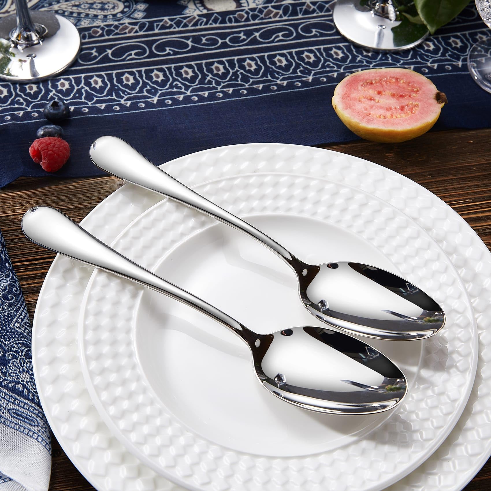 KEAWELL Premium Verona 4-Piece 9-Inch Serving Spoon Set (4, Serving Spoons)
