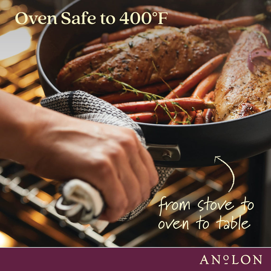 Anolon Advanced Home Hard-Anodized Nonstick Frying Pan, 10.25-Inch Nonstick Pan, Onyx