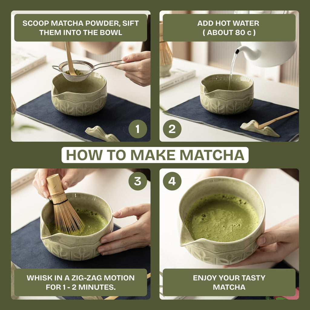 8-Piece Matcha Whisk Set with Bowl for Beginners
