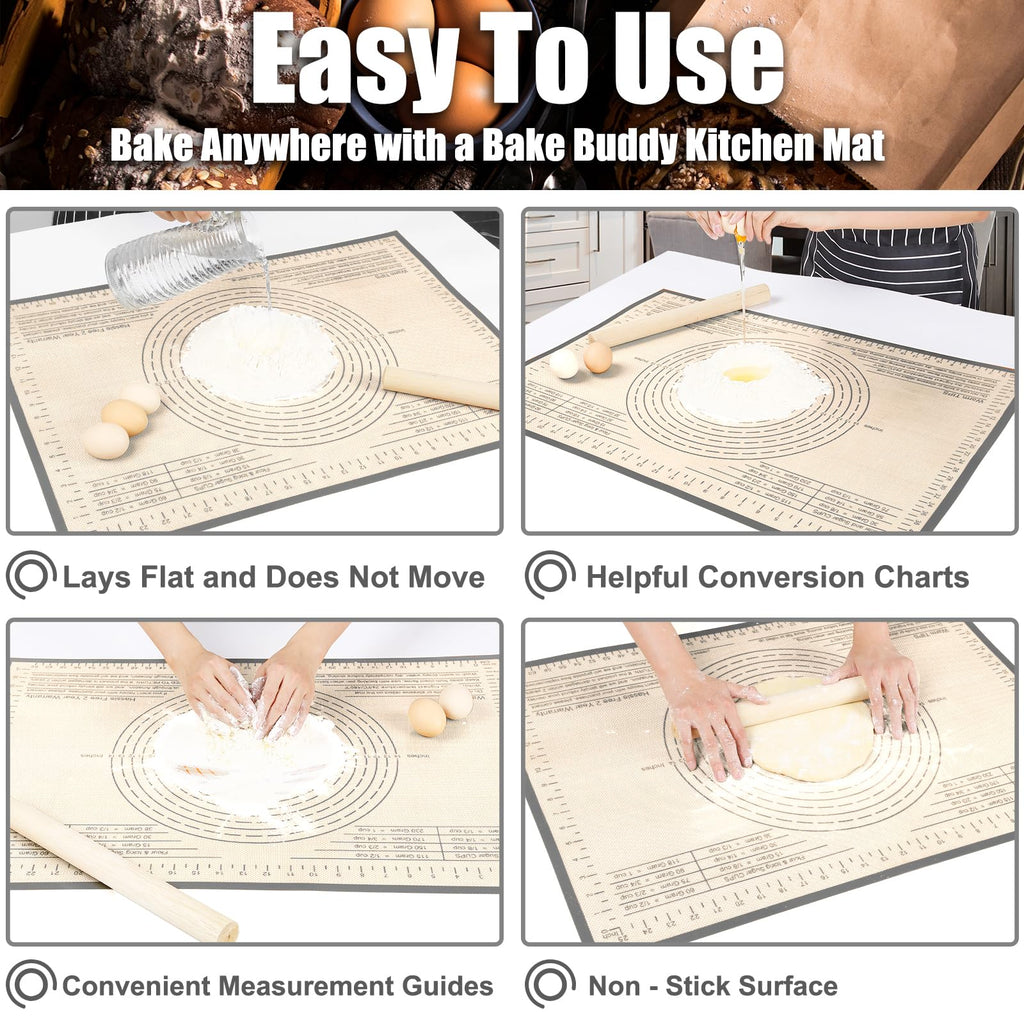 Silicone Pastry Mat 36X24 inch Baking mat Perfect for Dough, Pastry, Pie Crust, Fondant, Cookies, Bread, Pasta/Pizza,Pastry Board, Kitchen Counter Mat