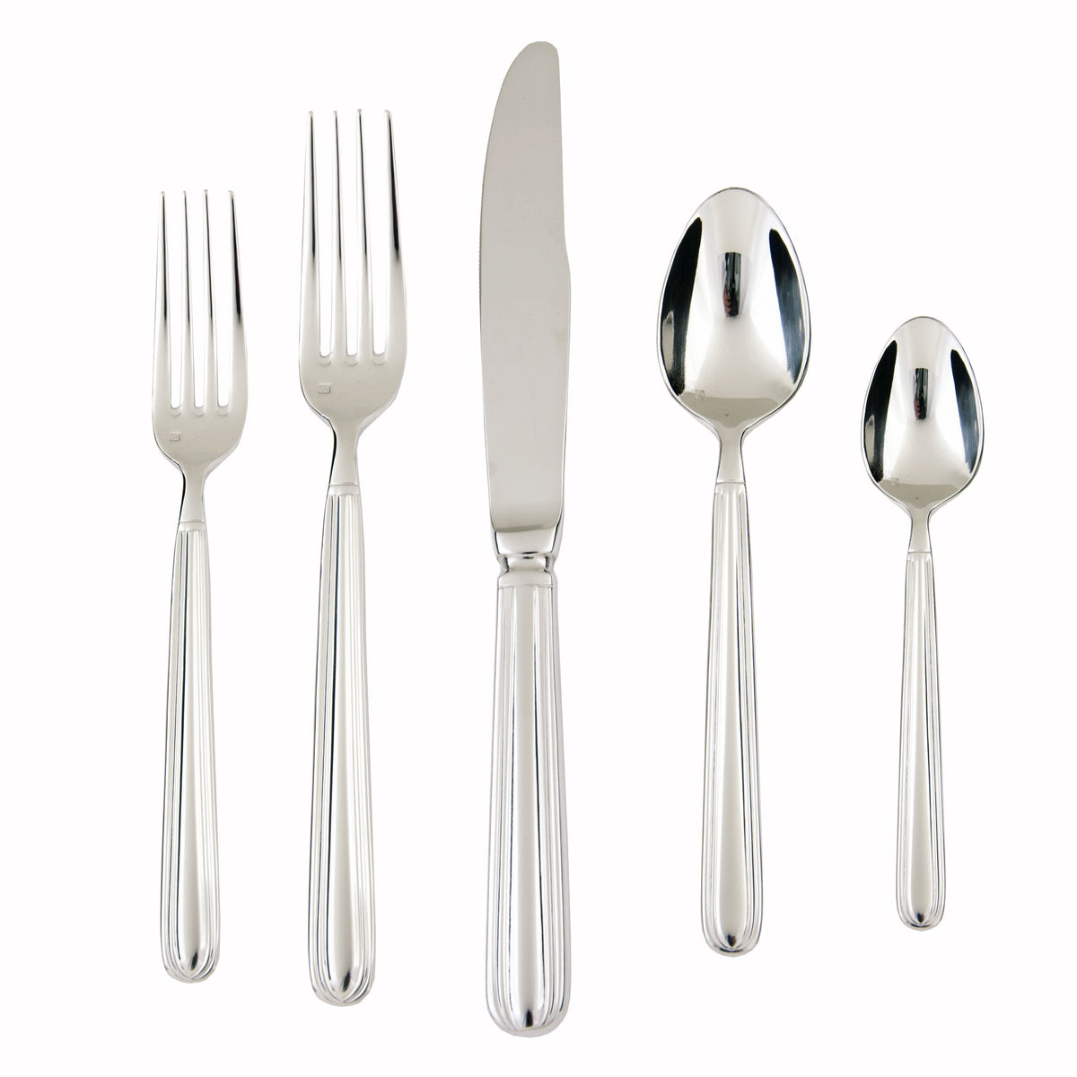 Fortessa Forge 18/10 Stainless Steel Flatware, 5 Piece Place Setting, Service for 1