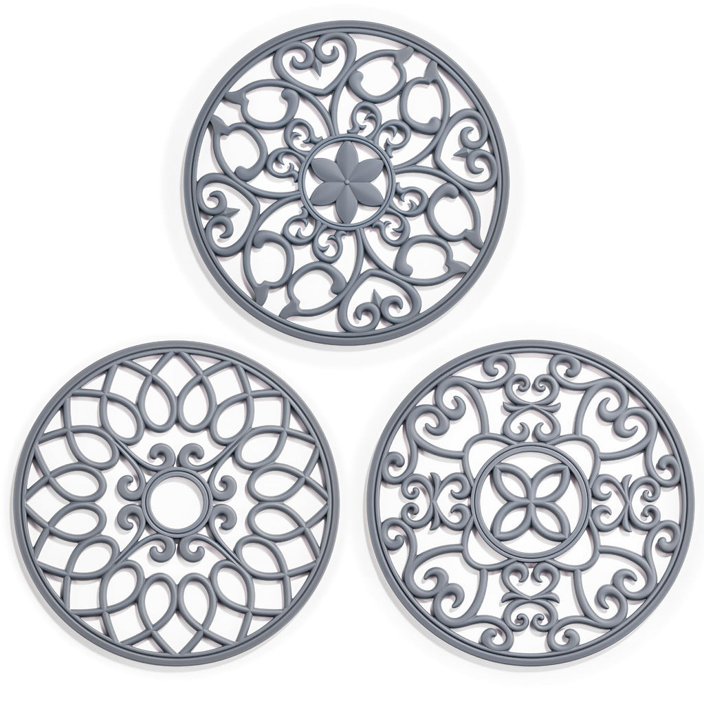 SMARTAKE 6 Set Silicone Trivet Mats for Hot Dishes Pots and Pans (Red)