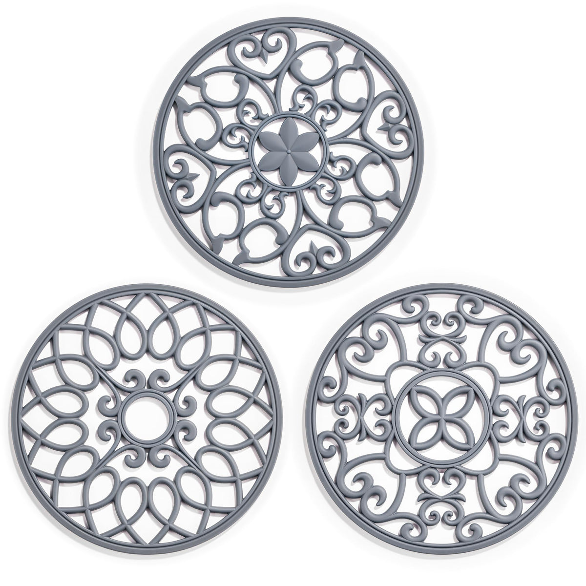 SMARTAKE 6 Set Silicone Trivet Mats for Hot Dishes Pots and Pans (Red)