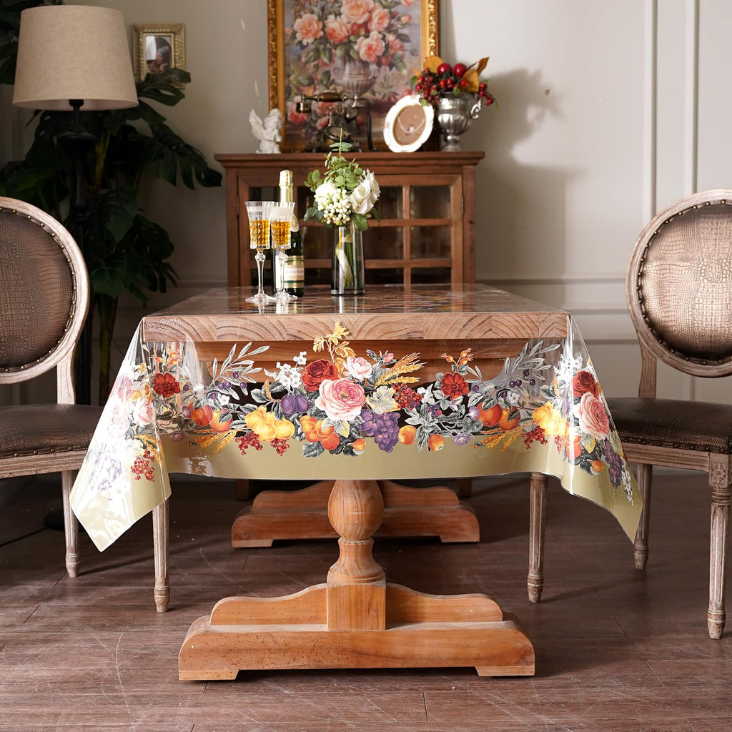 Artbloss Clear Table Cover Protector Vinyl PVC Table Cloth, 60" x 104"