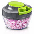 Manual Food Processor & Vegetable Chopper, Hand Pull String Garlic Mincer Onion Chopper Dicer for Salsa Pesto Guacamole, 3 Stainless Steel Blades, 650ml White