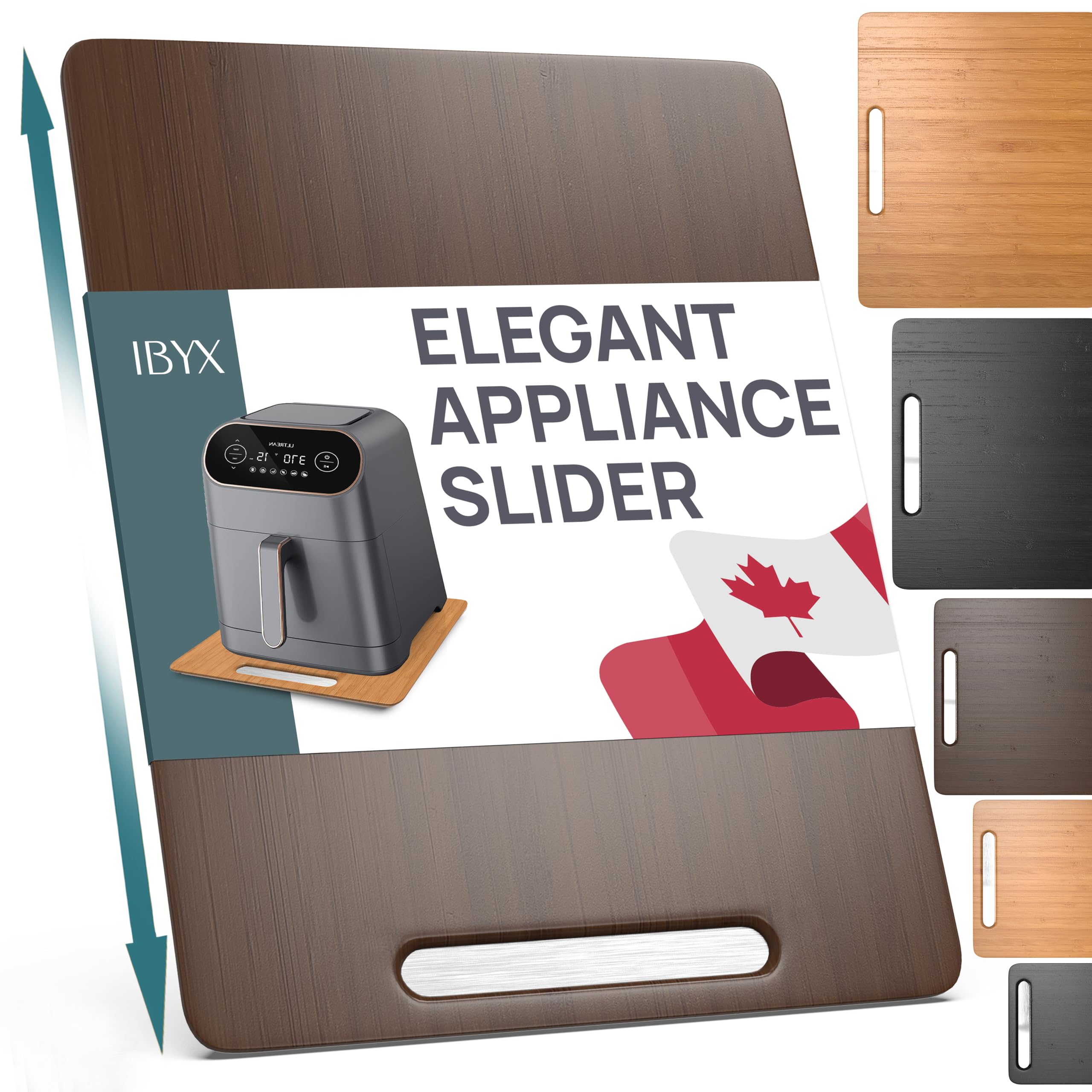 Ibyx Appliance Slider, Sliding Tray for Coffee Maker, 12 x 16 in, Brown
