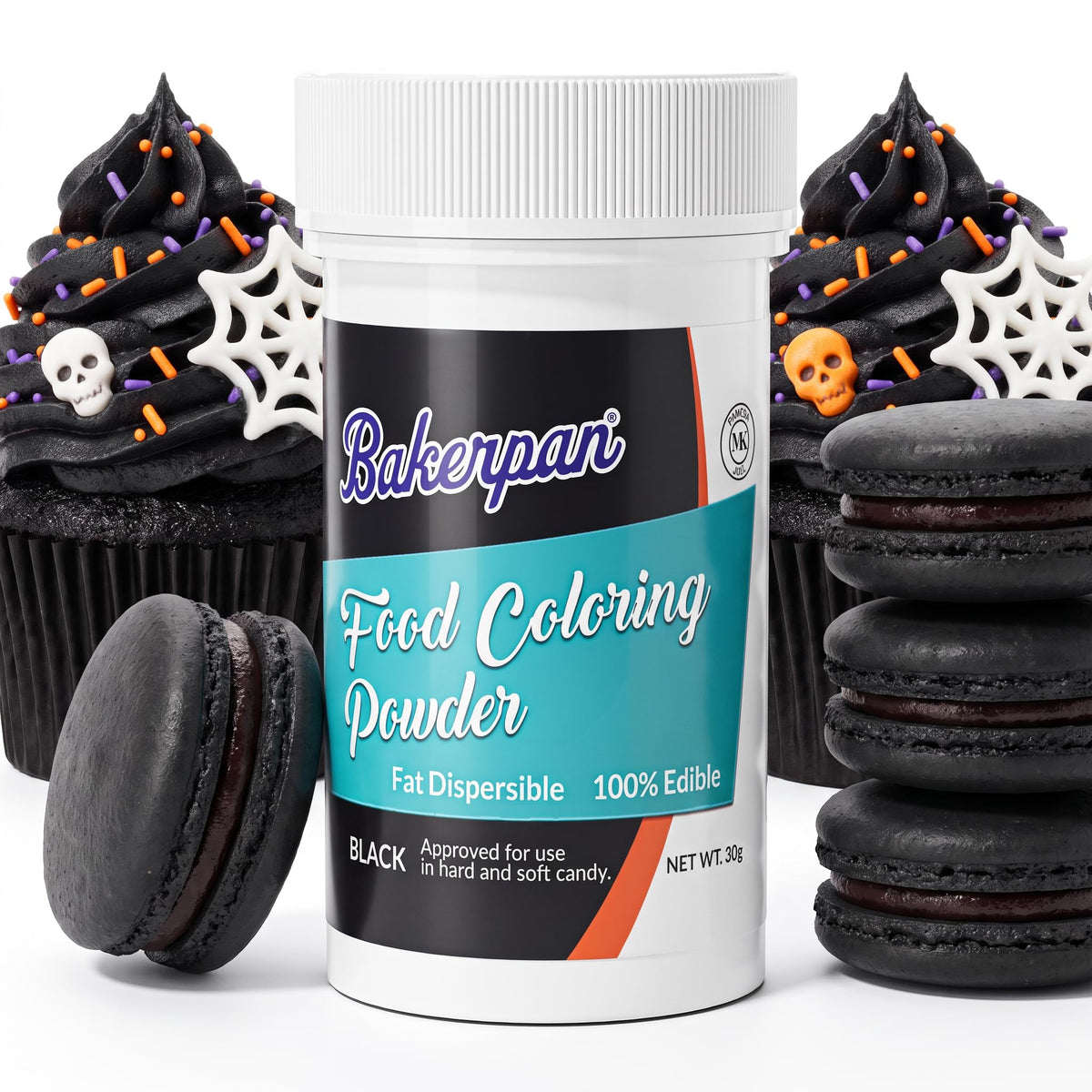 Bakerpan Black Food Coloring Powder for Baking - Oil Based, 30g