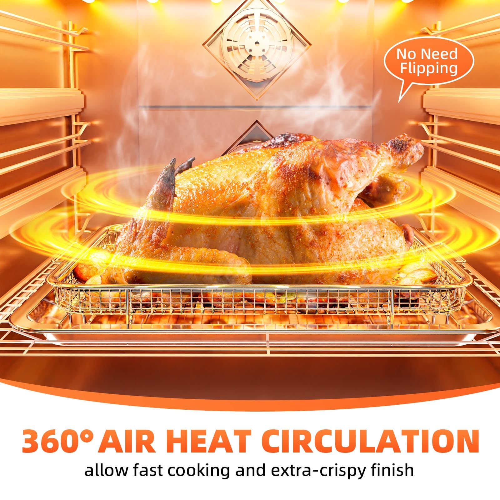 Air Fryer Basket for Oven,Oven Air Fryer Basket and Tray with Cooking Guide
