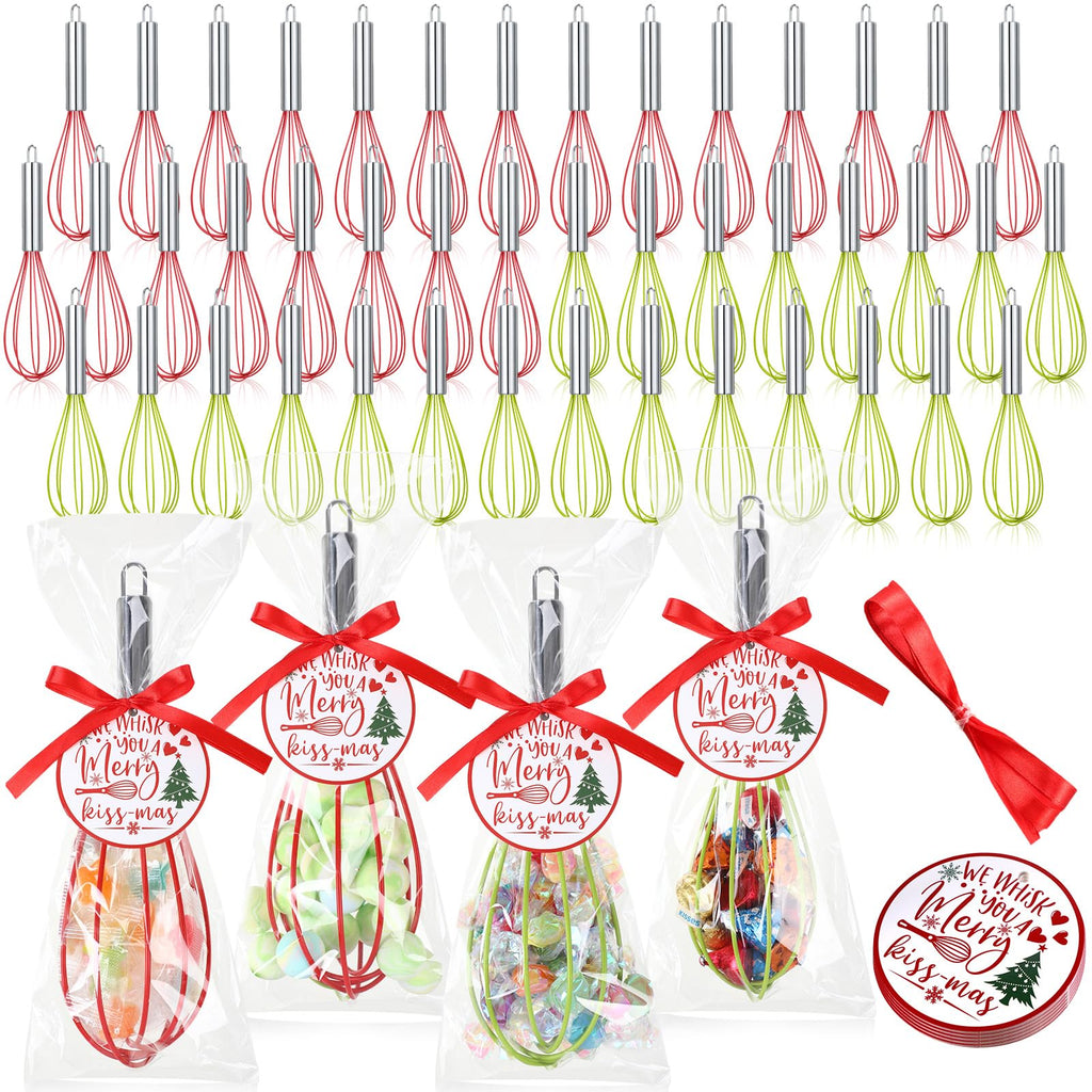 Foldtier 24 Sets 10 Inch Silicone Whisks Christmas Cooking Gifts Bulk