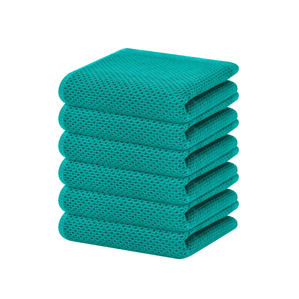 Homaxy 100% Cotton Waffle Weave Kitchen Dish Cloths, Ultra Soft Absorbent Quick Drying Dish Towels, 12 x 12 Inches — 13 x 28 - 12 Pack — 13 x 28 - 6 Pack