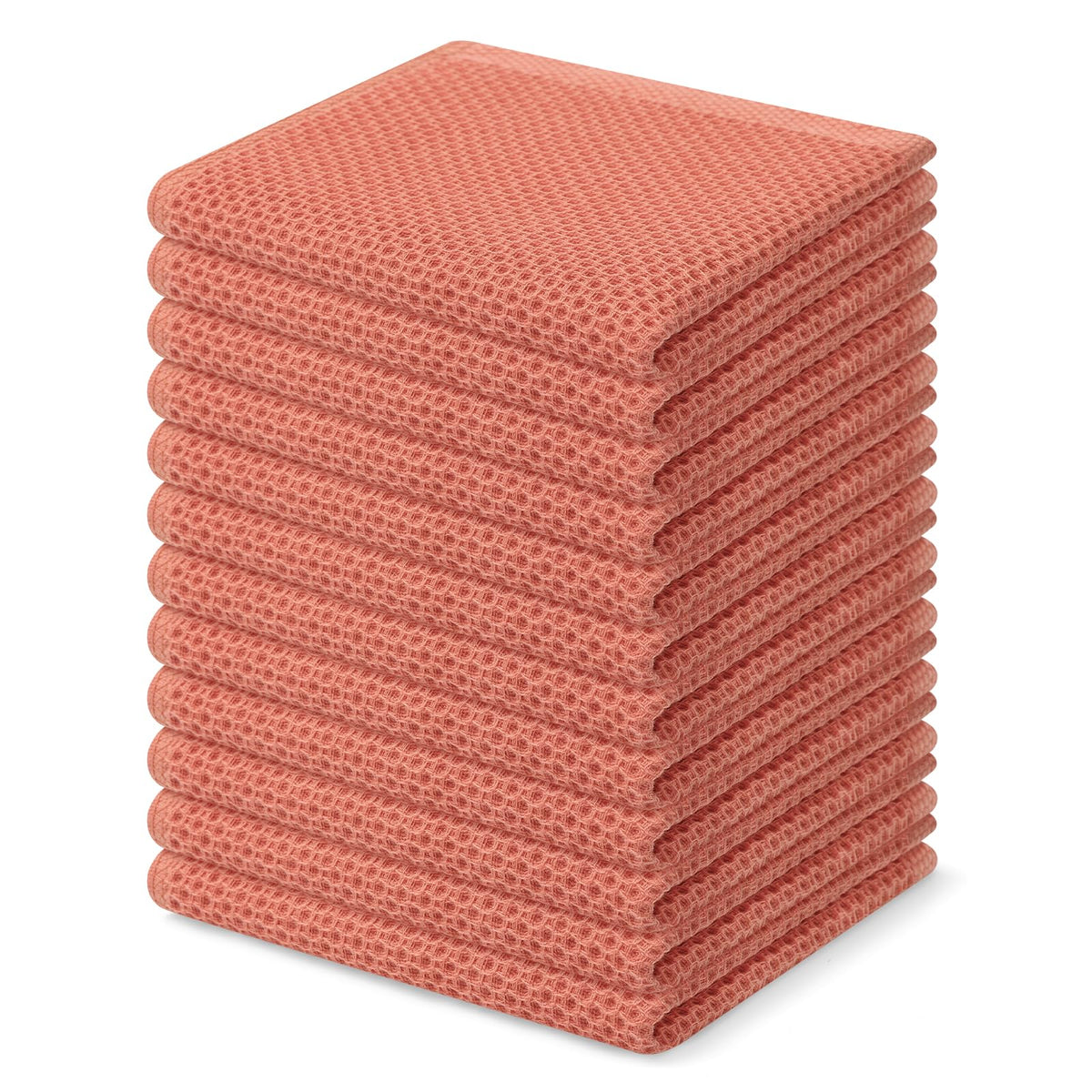 Homaxy 100% Cotton Waffle Weave Kitchen Dish Cloths 12-Pack, Coffee