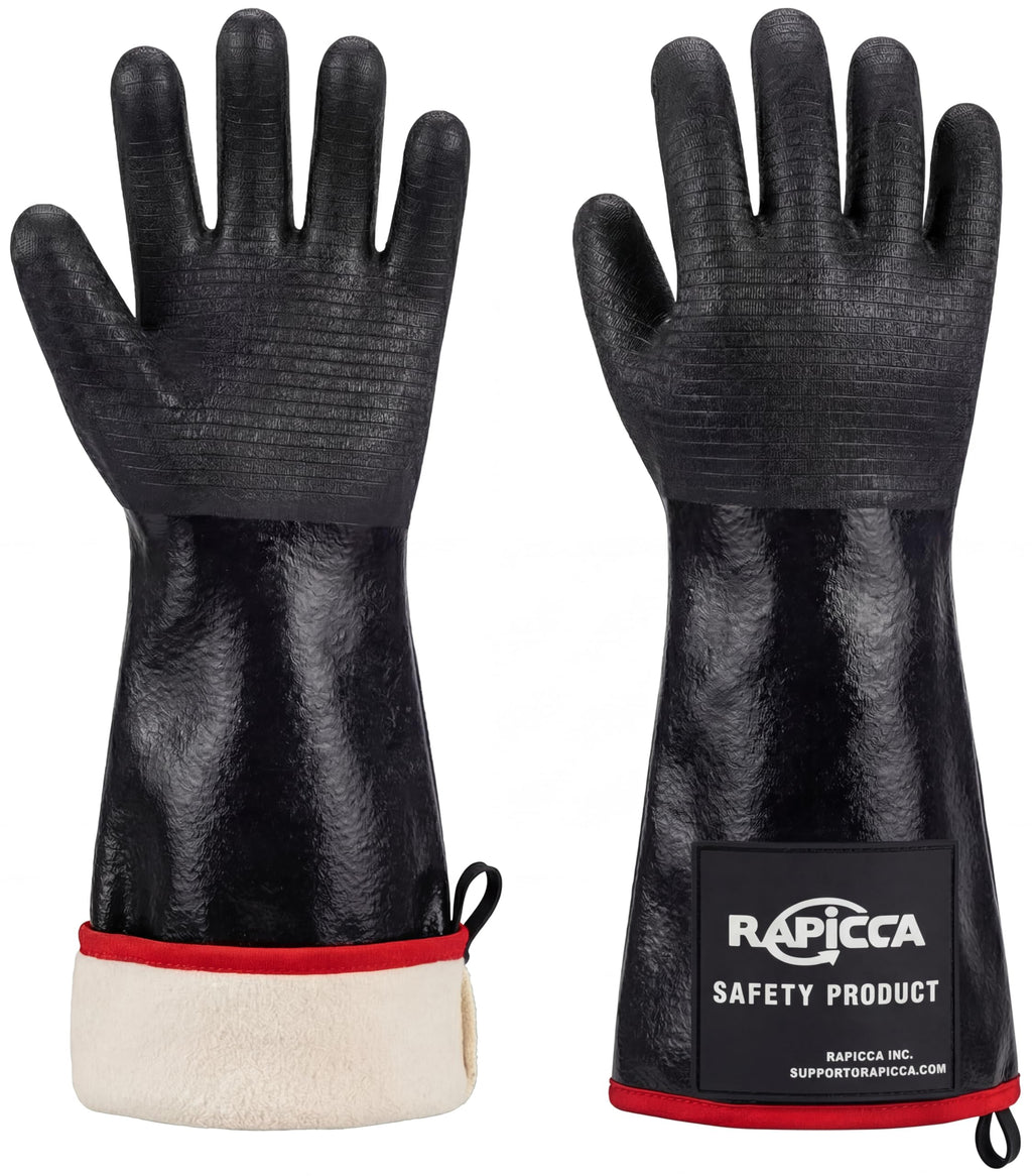 RAPICCA BBQ Grill Gloves, 932°F Heat Resistant Neoprene, 14 in XL