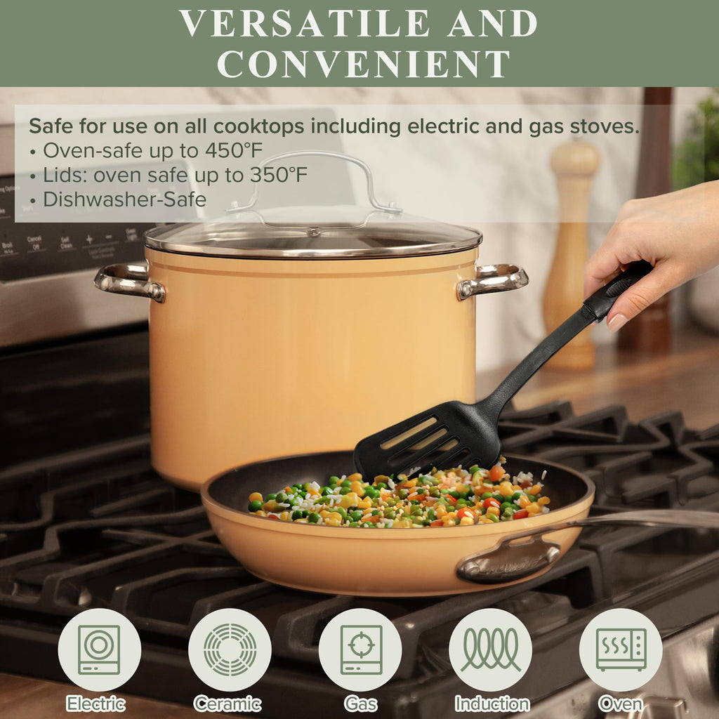 Nuwave Healthy Duralon Blue Ceramic Nonstick Cookware Set, PFAS Free