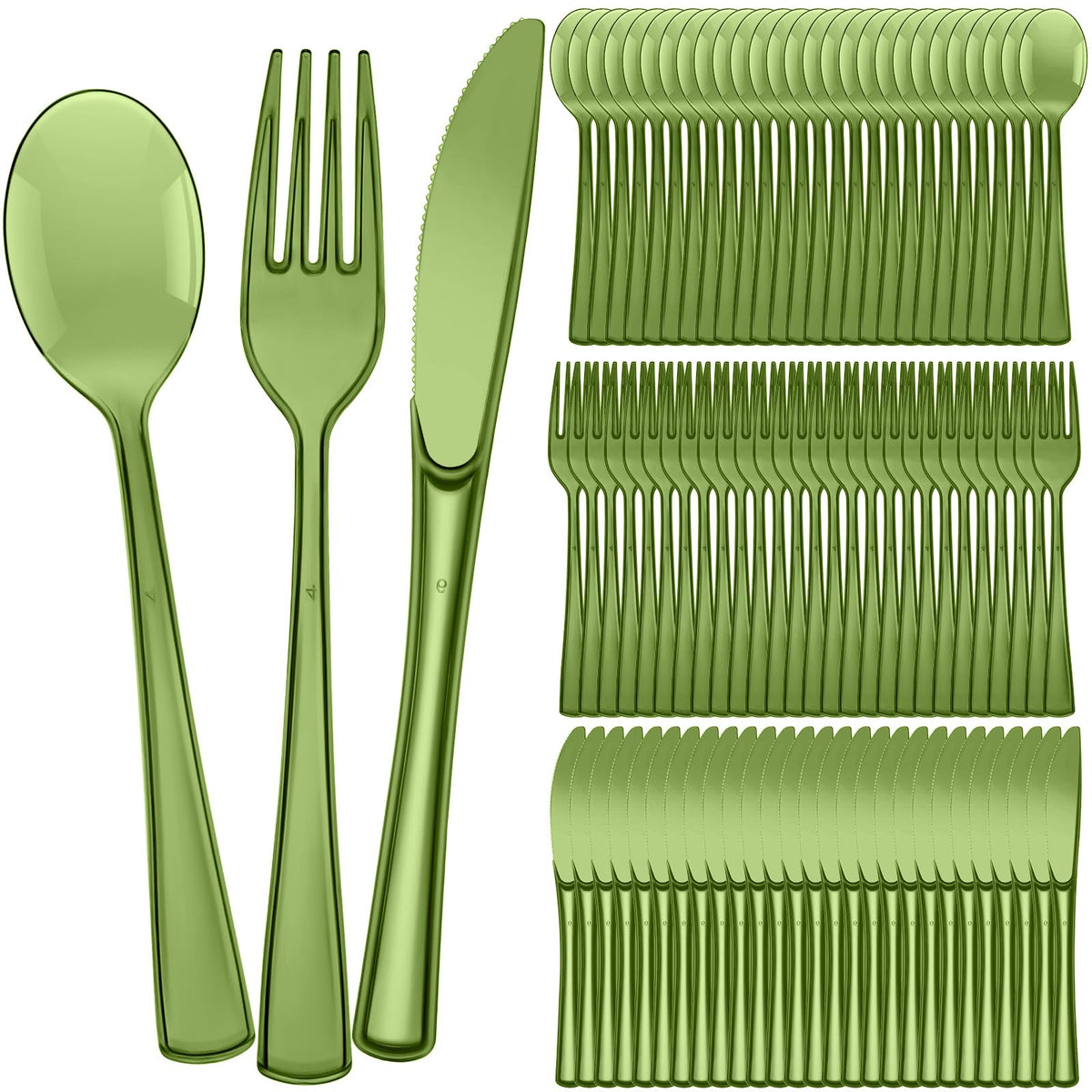 Minatee 150 Pcs Purple Disposable Cutlery Set, Plastic Silverware Set