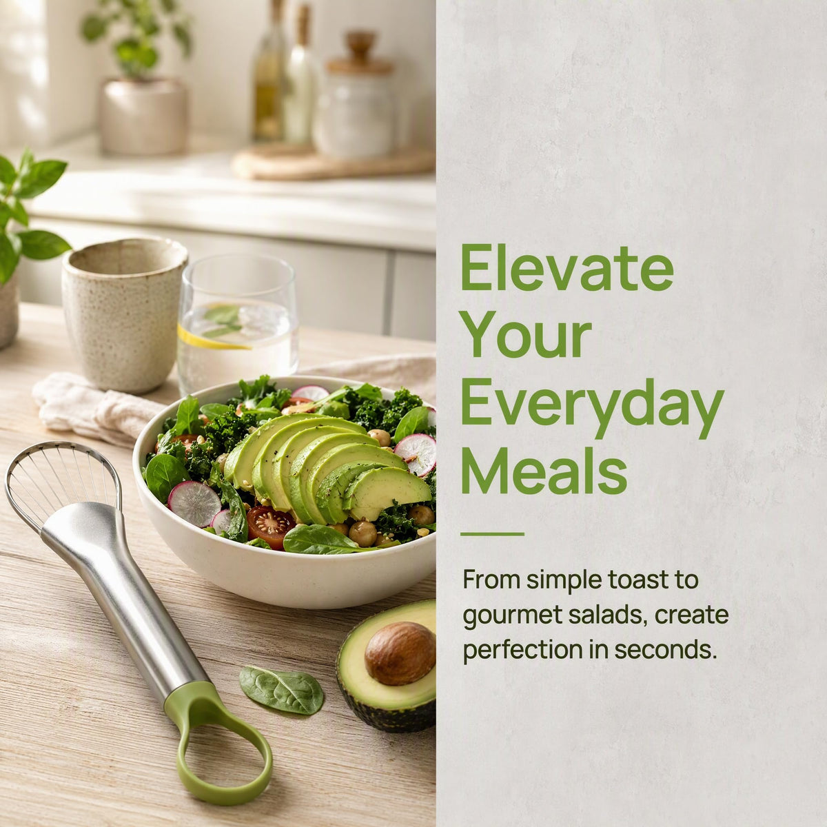 QPQ 2-in-1 Avocado Slicer & Pitter, Stainless Steel Kitchen Tool