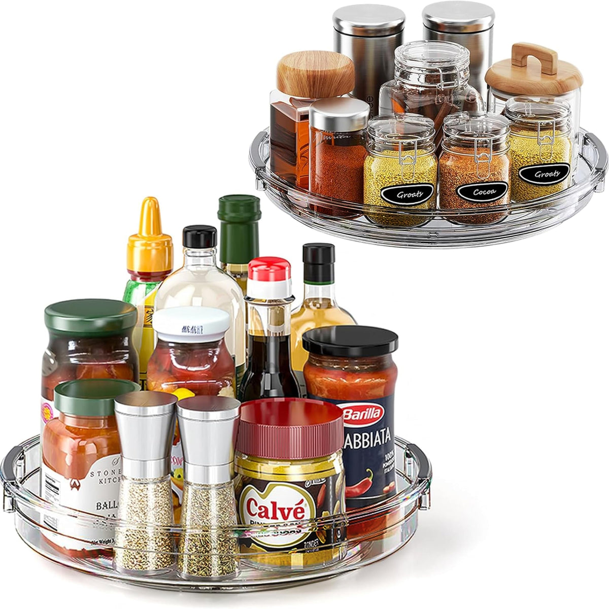 LAMU 3 Pack Lazy Susan Organizer Turntable for Cabinet, 9.25'' 10.6'' 12''