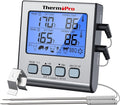 ThermoPro TP17 Dual Probe Digital Cooking Meat Thermometer Large LCD Backlight Food Grill Thermometer with Timer Mode for Smoker Kitchen Oven BBQ, Silver