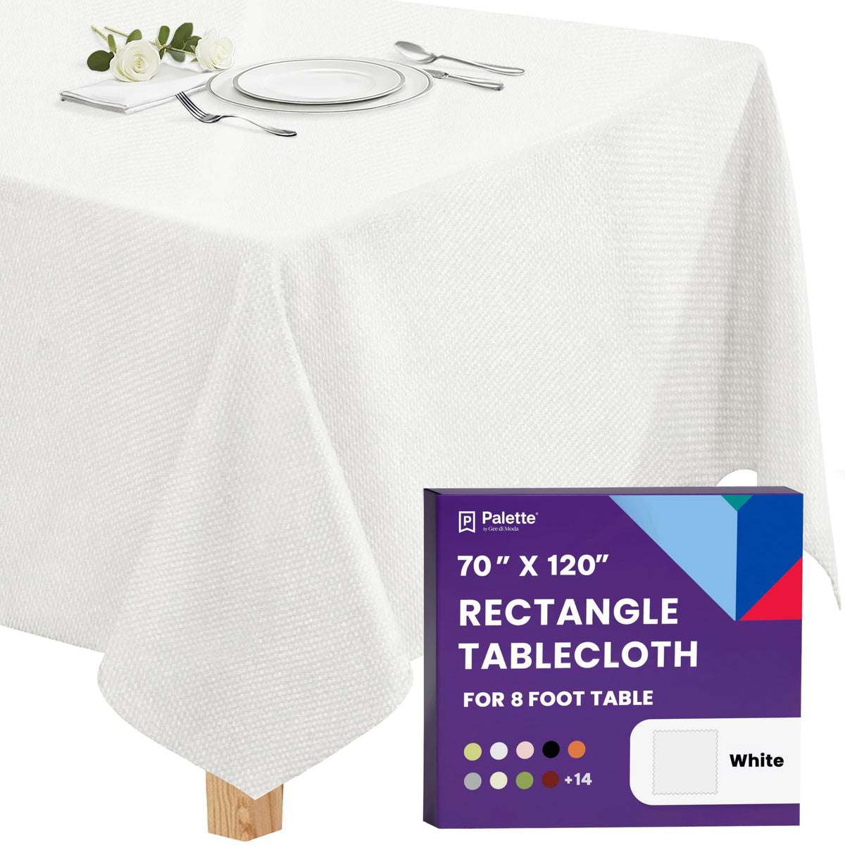 Gee Di Moda Rectangle Tablecloth - 70 x 120 Inch Royal Blue Table Cloth for 6 or 8 Foot Rectangle Tables - Heavy Duty Washable Fabric - for Holiday Party, Dinner, Weddings, Baby Shower & Events