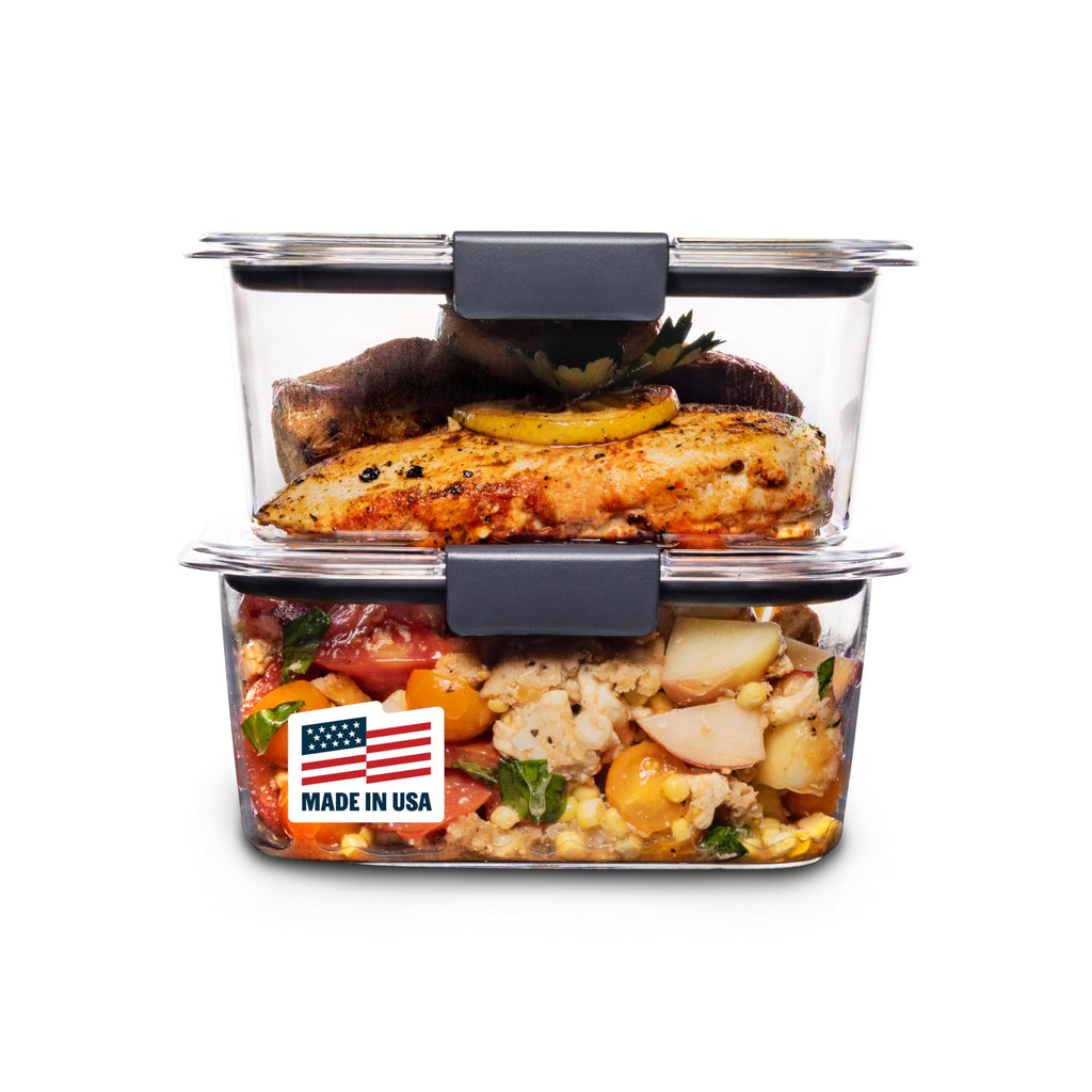 Rubbermaid Brilliance BPA Free Airtight Food Storage Containers with Lids, Set of 4 (4.7 Cup) Ideal for Lunch, Meal Prep, and Leftovers