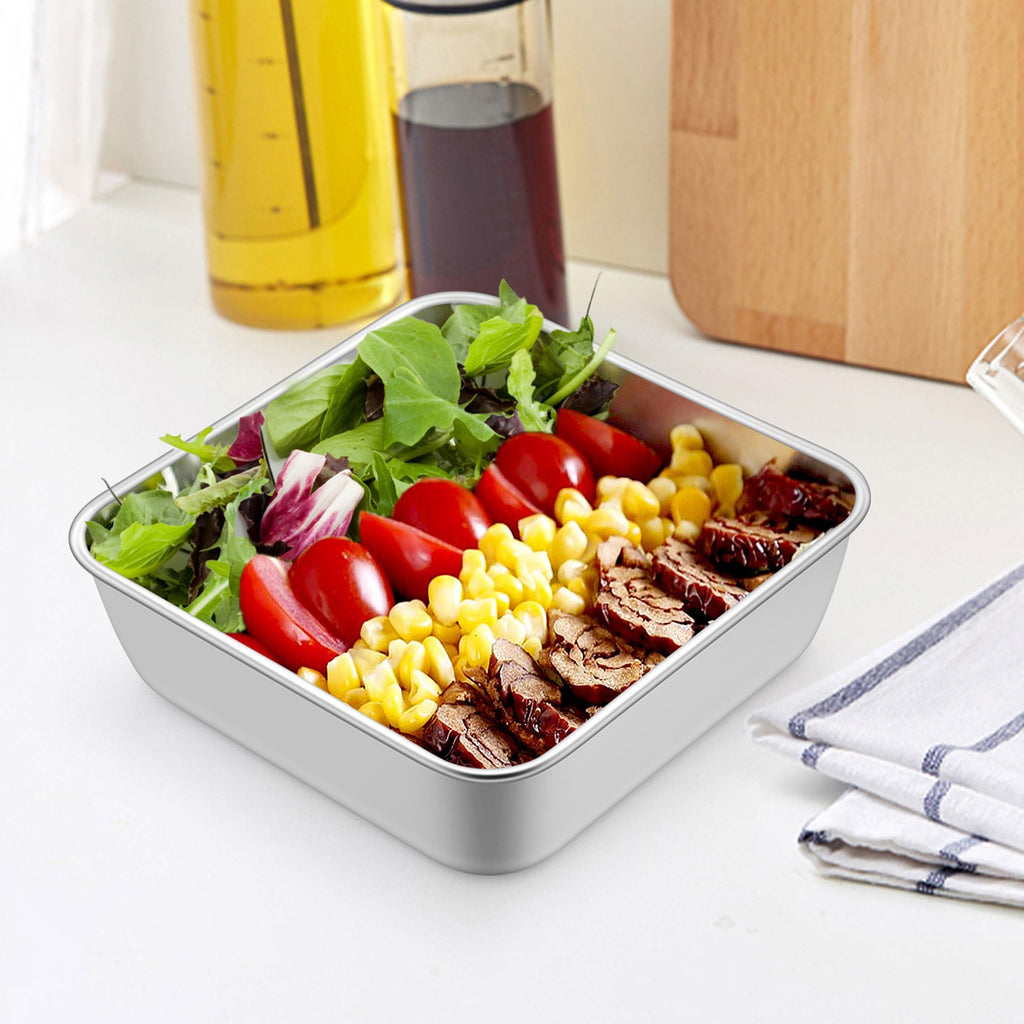 LIANYU 6 Inch Square Baking Cake Pan, Stainless Steel Lasagna Brownie Bread Pan, Perfect for Birthday Party Wedding, Oven & Dishwasher Safe