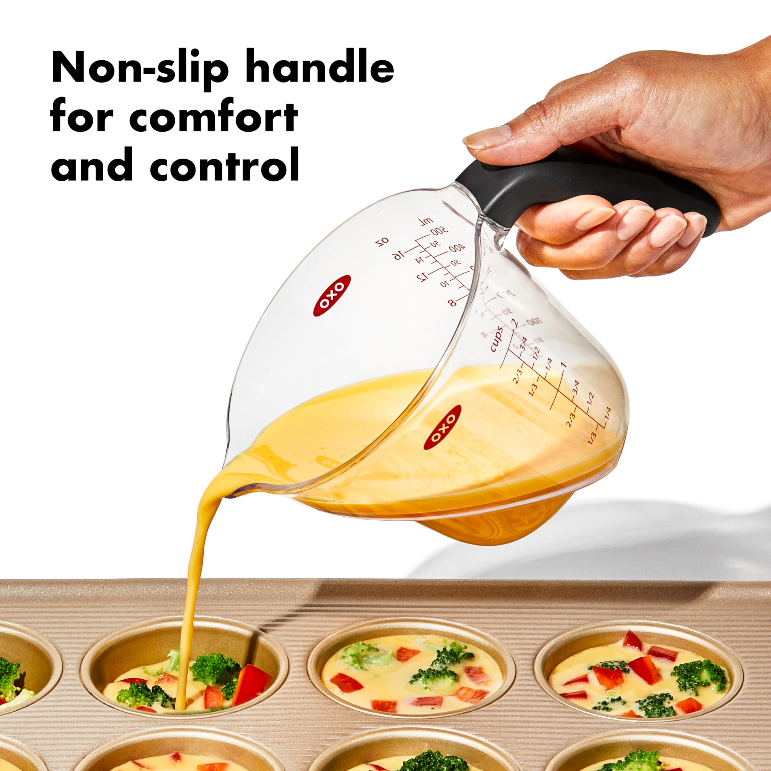 OXO Good Grips Angled Measuring Cups with Markings, Multi Size 3-Piece Set